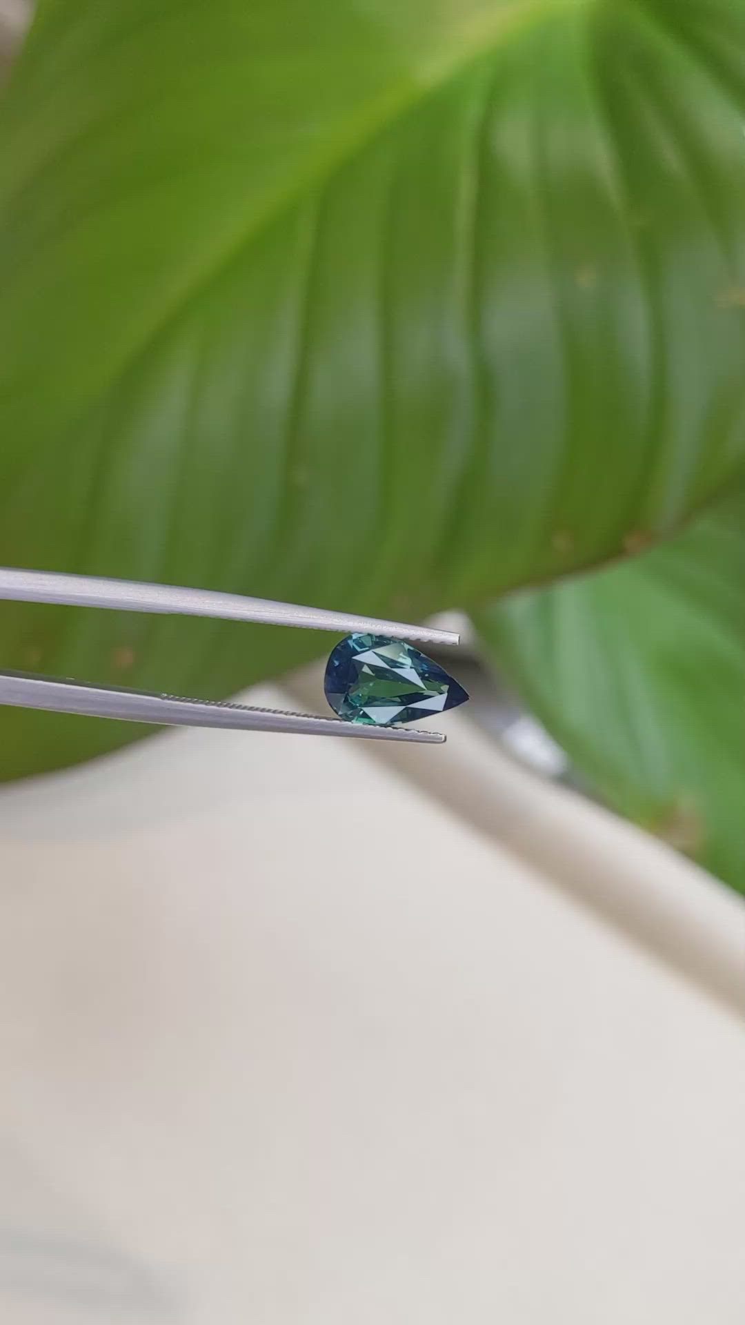 2.07 Ct. Greenish Blue Sapphire from Ceylon (Sri Lanka) Size Video