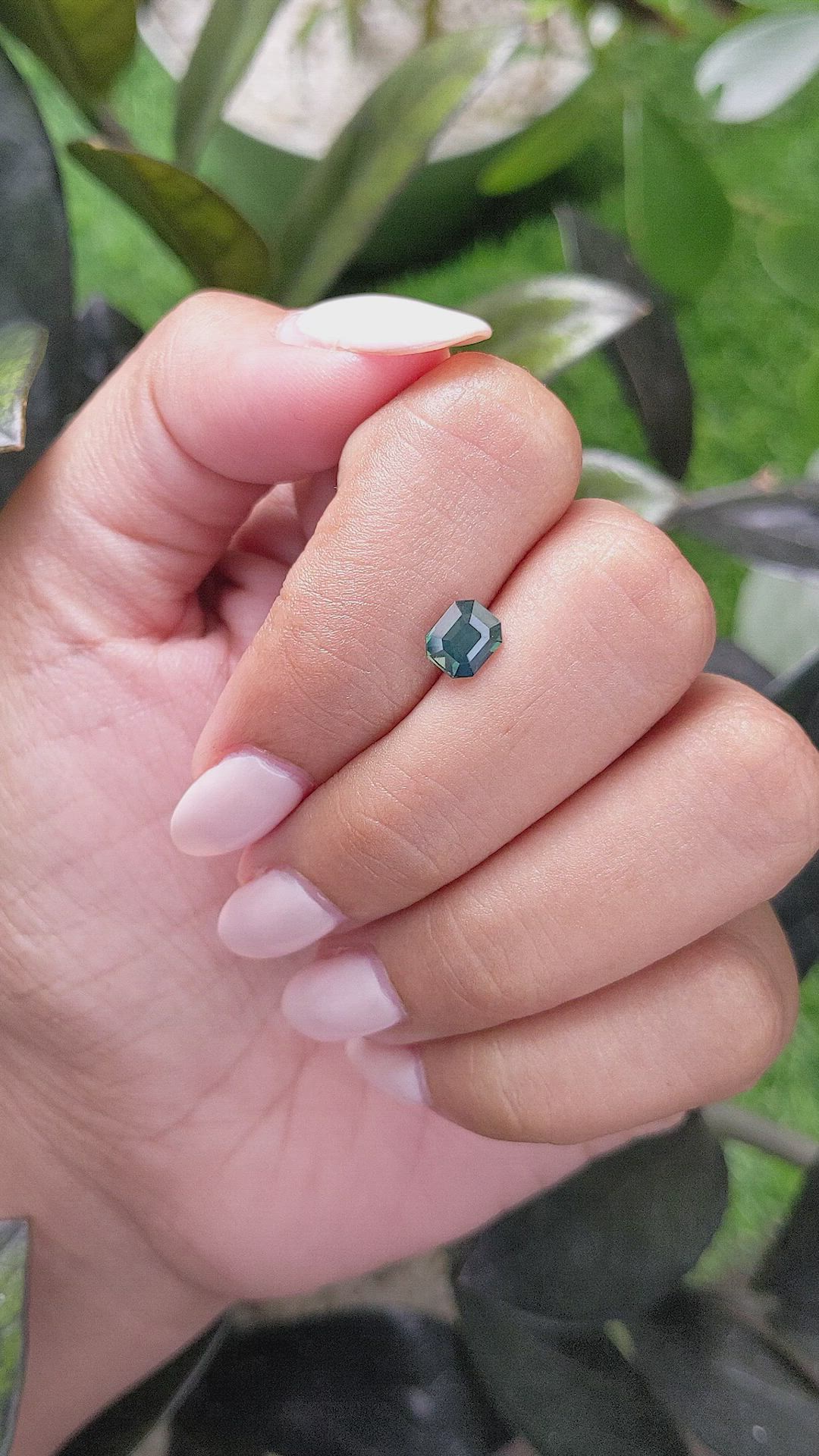 1.13 Ct. Bluish Green Sapphire from Madagascar Size Video