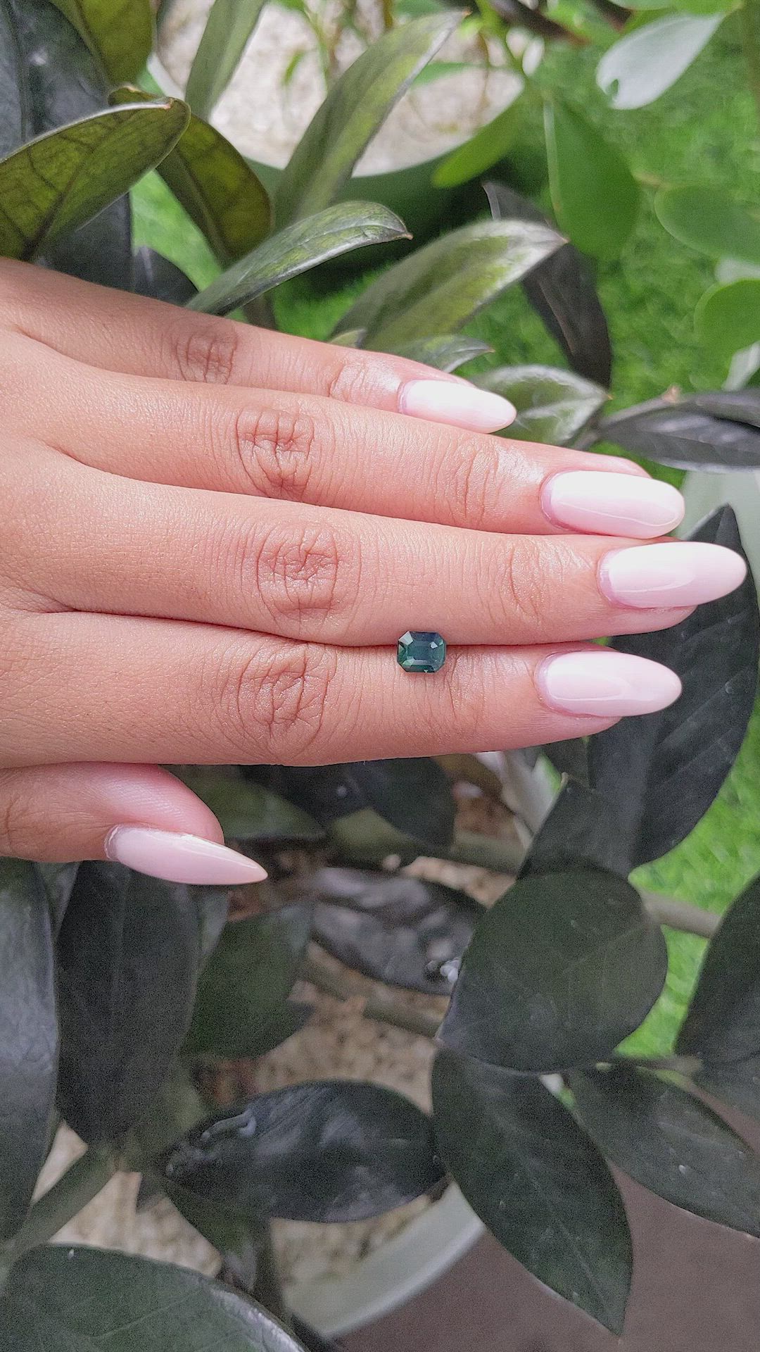 1.13 Ct. Bluish Green Sapphire from Madagascar Size Video