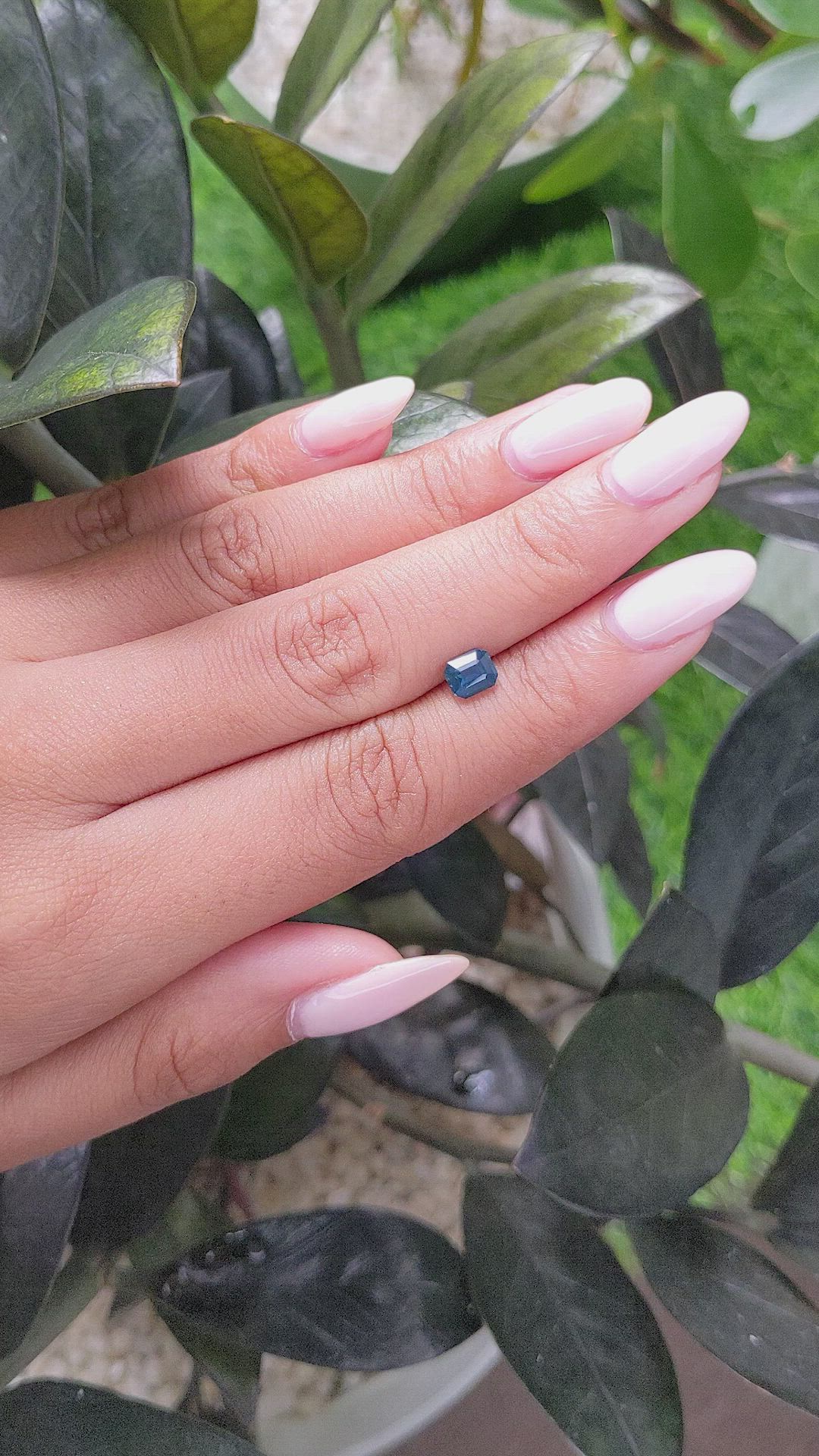 0.83 Ct. Greenish Blue Sapphire from Madagascar Size Video