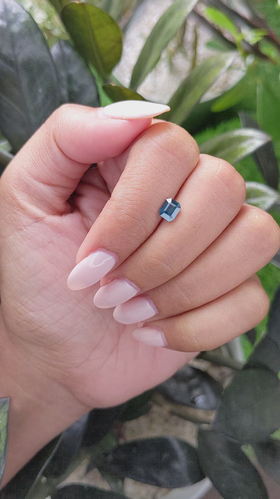 0.83 Ct. Greenish Blue Sapphire from Madagascar Size Video