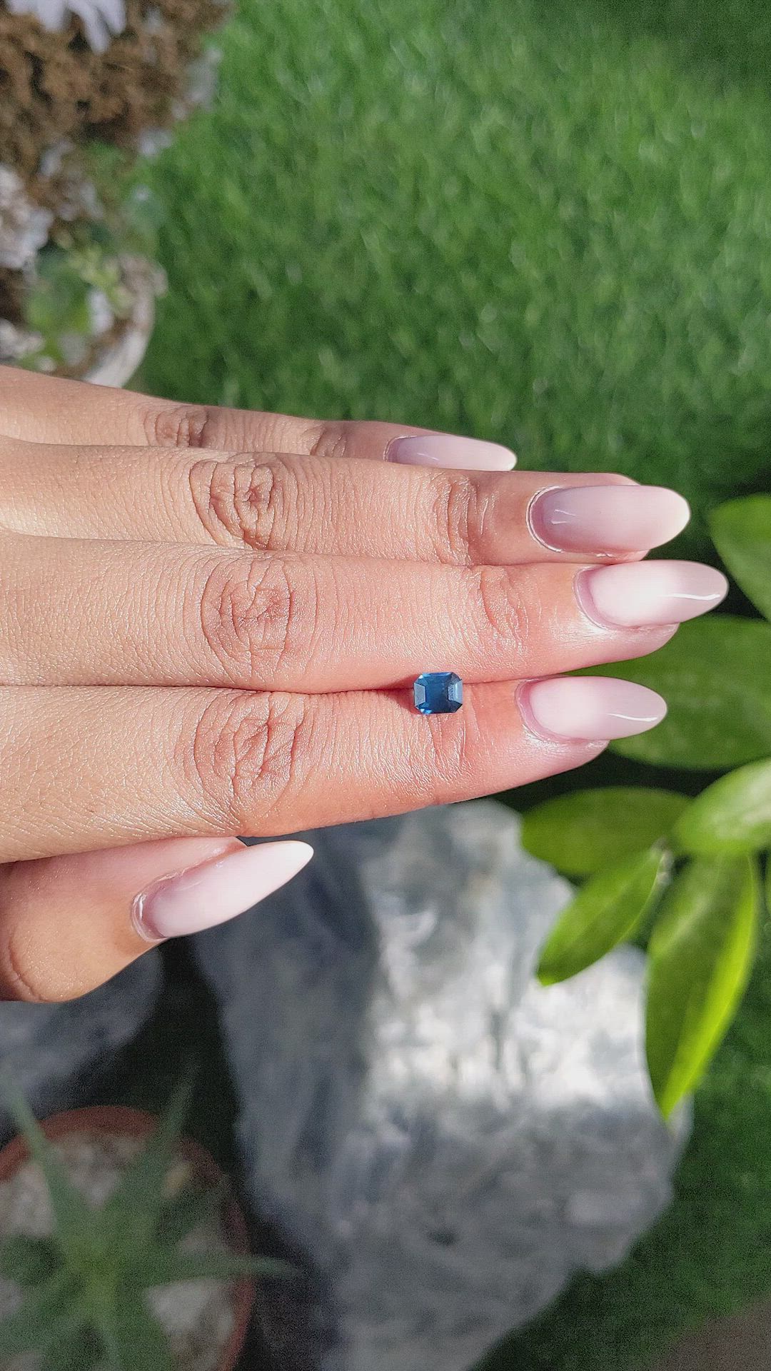 0.83 Ct. Greenish Blue Sapphire from Madagascar Size Video