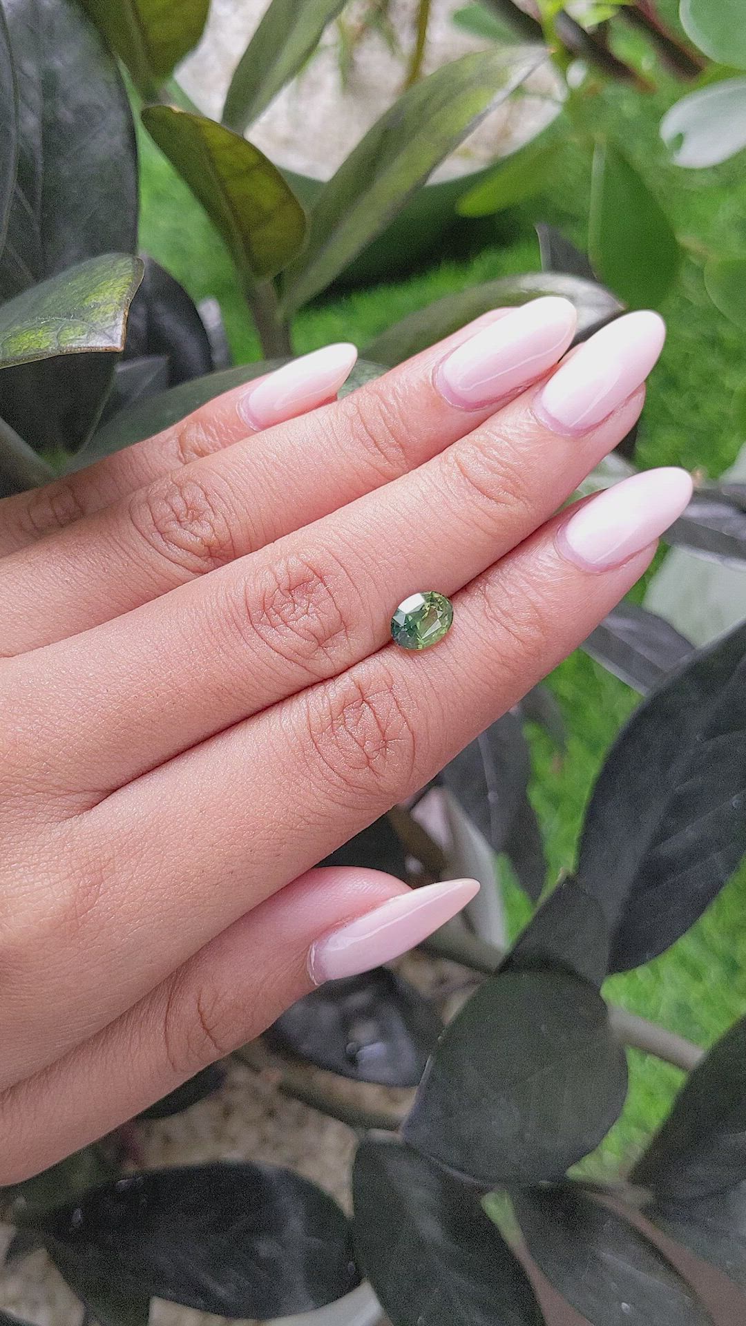 1.65 Ct. Yellowish Green Sapphire from Madagascar Size Video