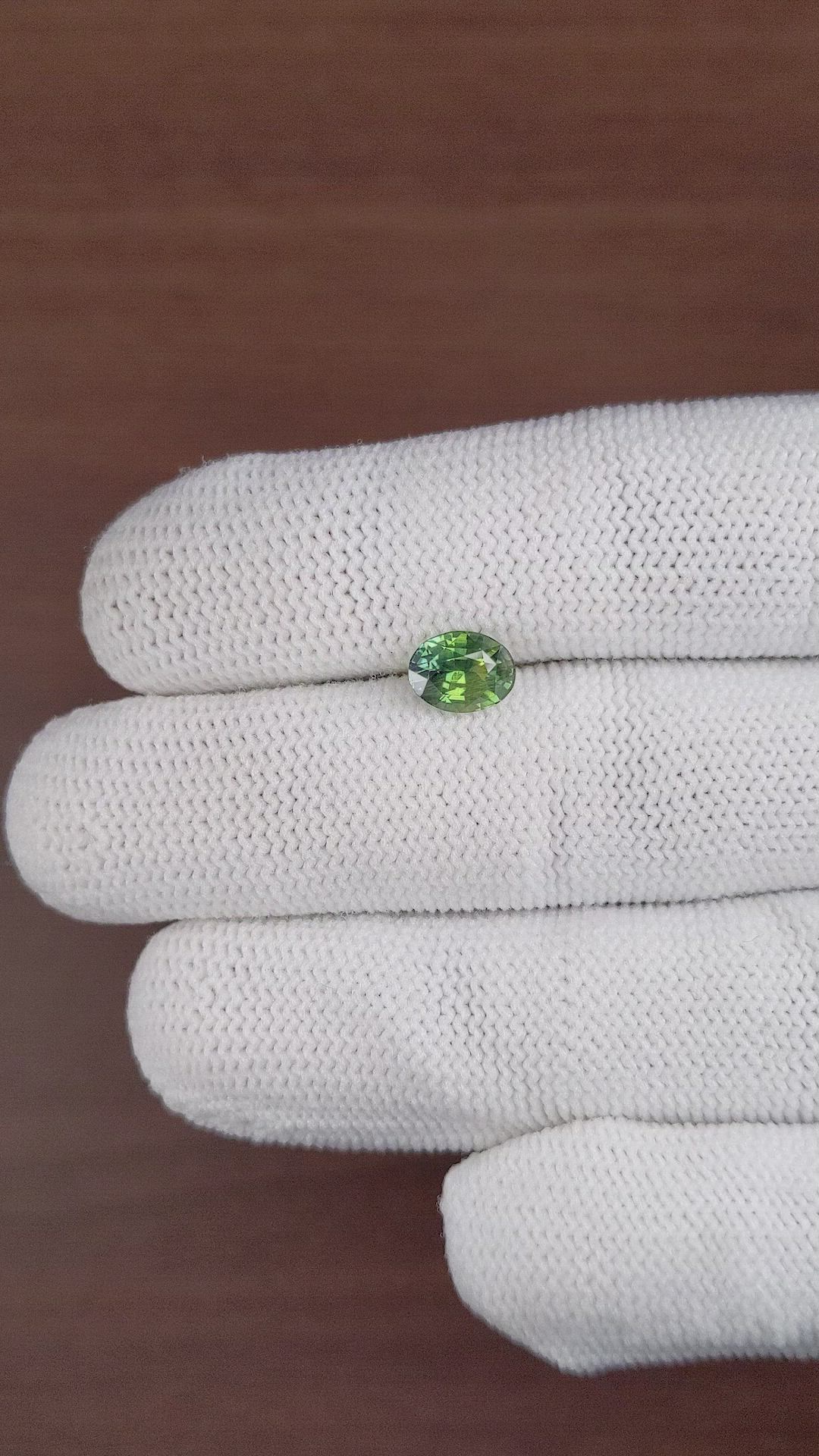 1.65 Ct. Yellowish Green Sapphire from Madagascar Size Video