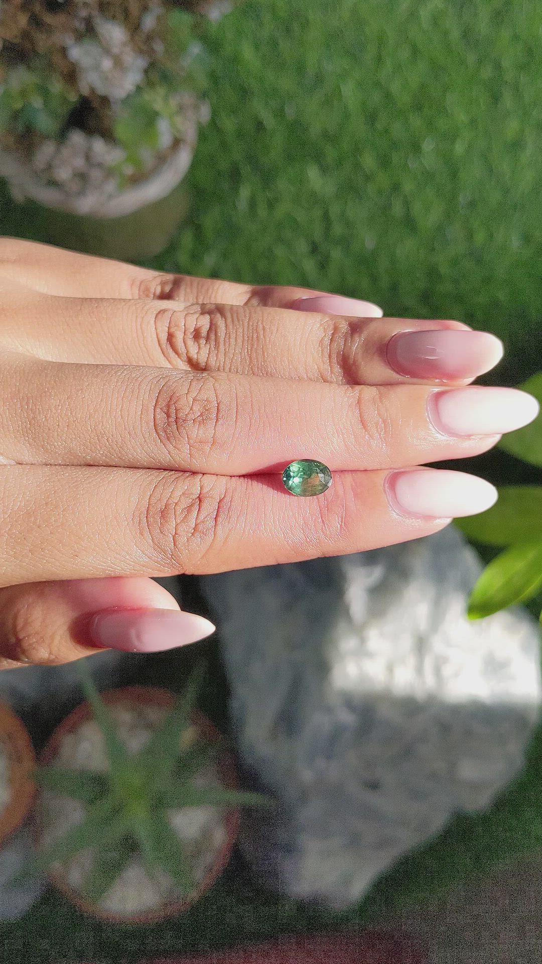 1.65 Ct. Yellowish Green Sapphire from Madagascar Size Video