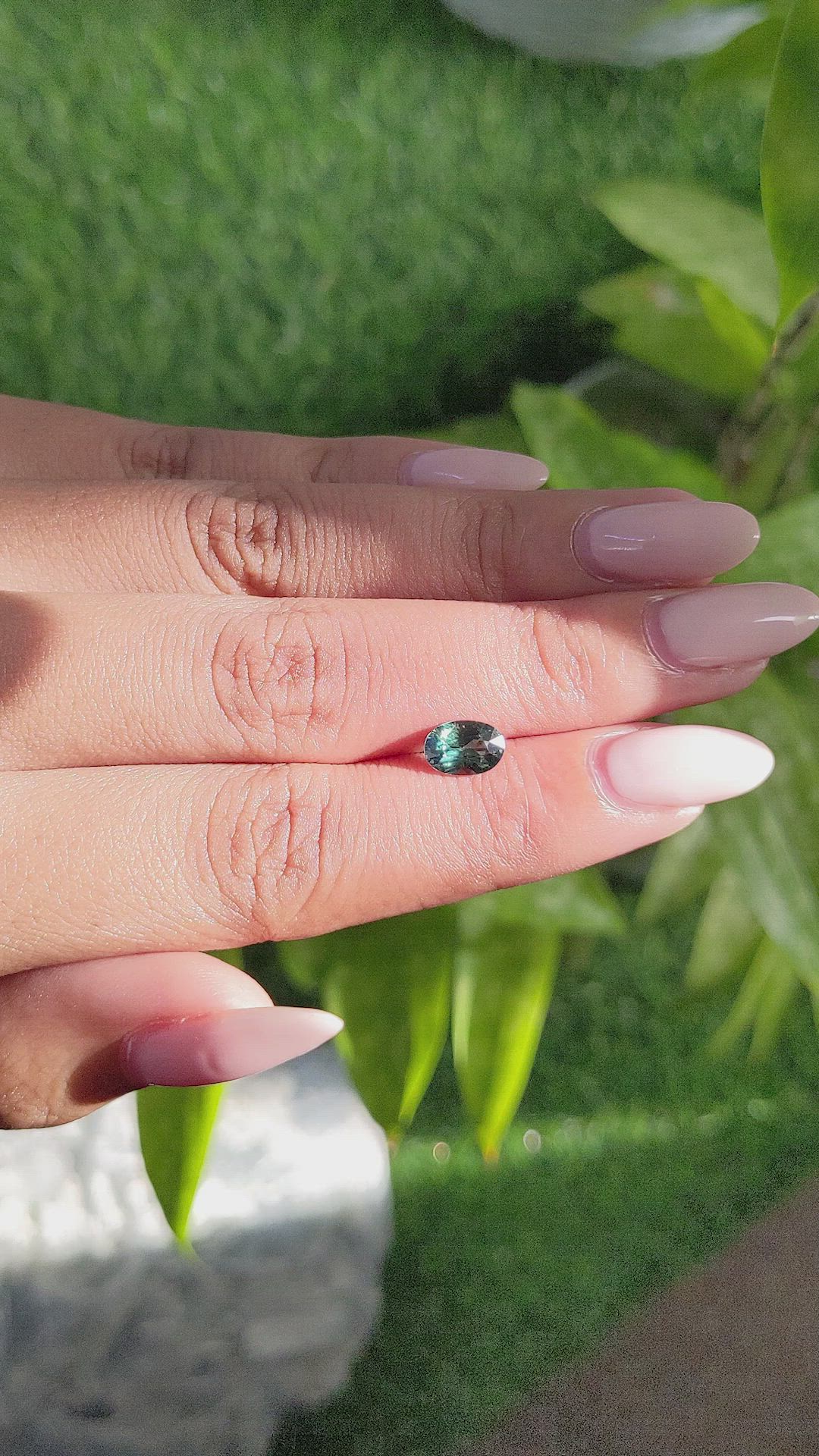 1.16 Ct. Green Sapphire from Madagascar Size Video