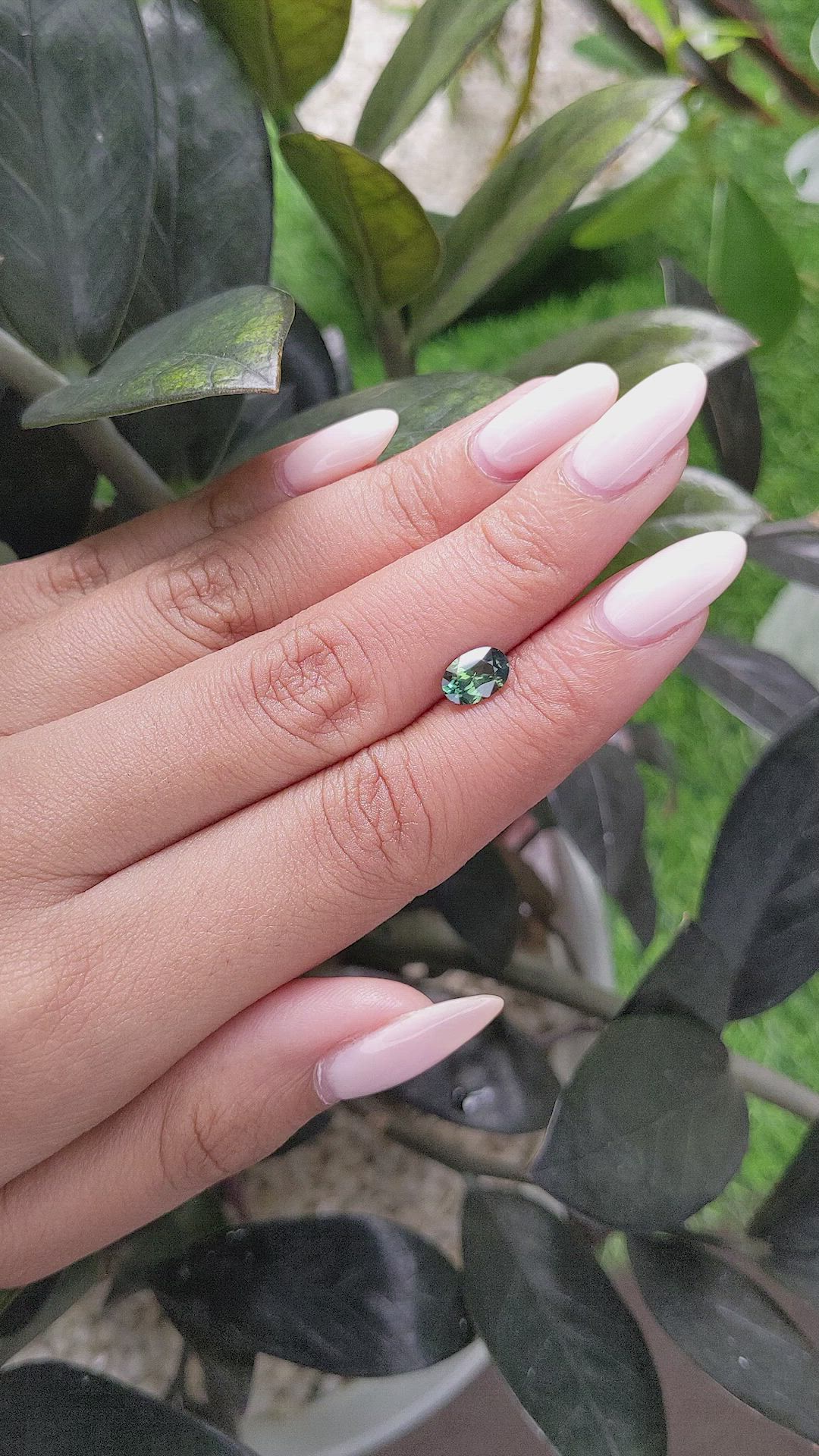 1.16 Ct. Green Sapphire from Madagascar Size Video