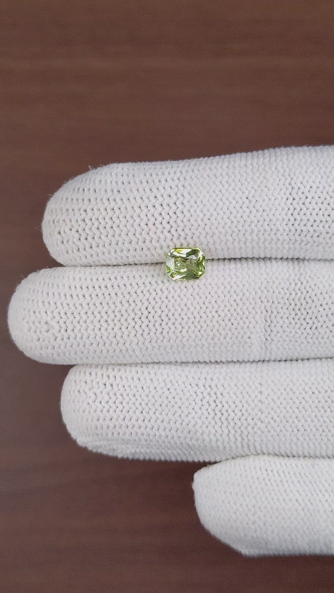 1.08 Ct. Yellowish Green Sapphire from Madagascar Size Video