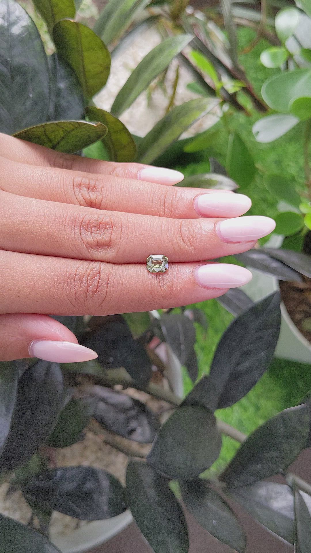 1.08 Ct. Yellowish Green Sapphire from Madagascar Size Video
