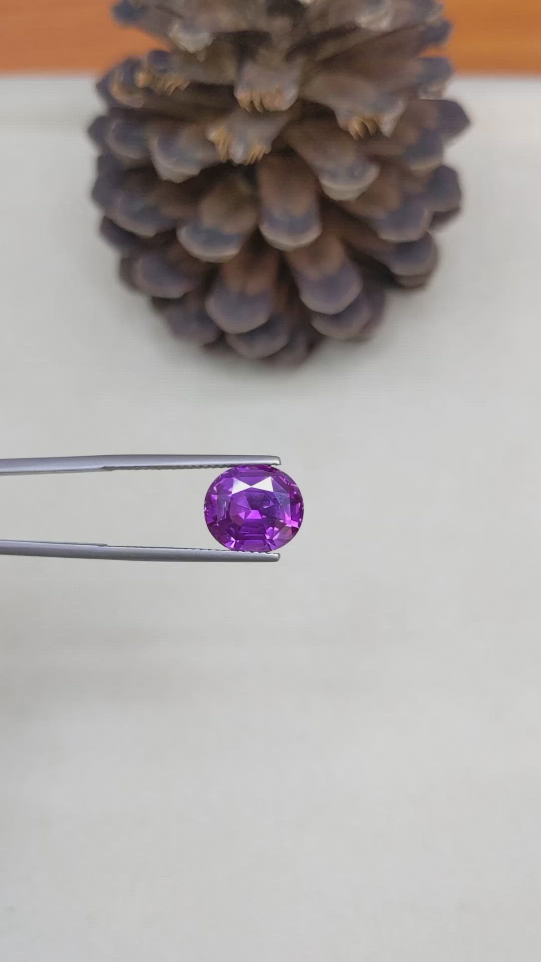 6.06 Ct. Purple Sapphire from Ceylon (Sri Lanka) Size Video