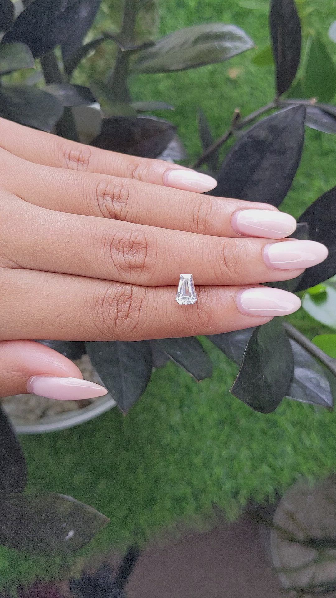 1.44 Ct. White Sapphire from Ceylon (Sri Lanka) Size Video