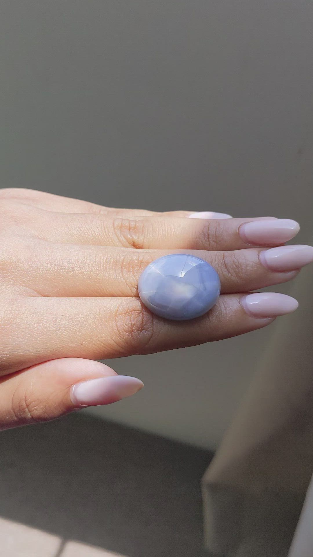 52.65 Ct. Grey Star Sapphire from Ceylon (Sri Lanka) Size Video
