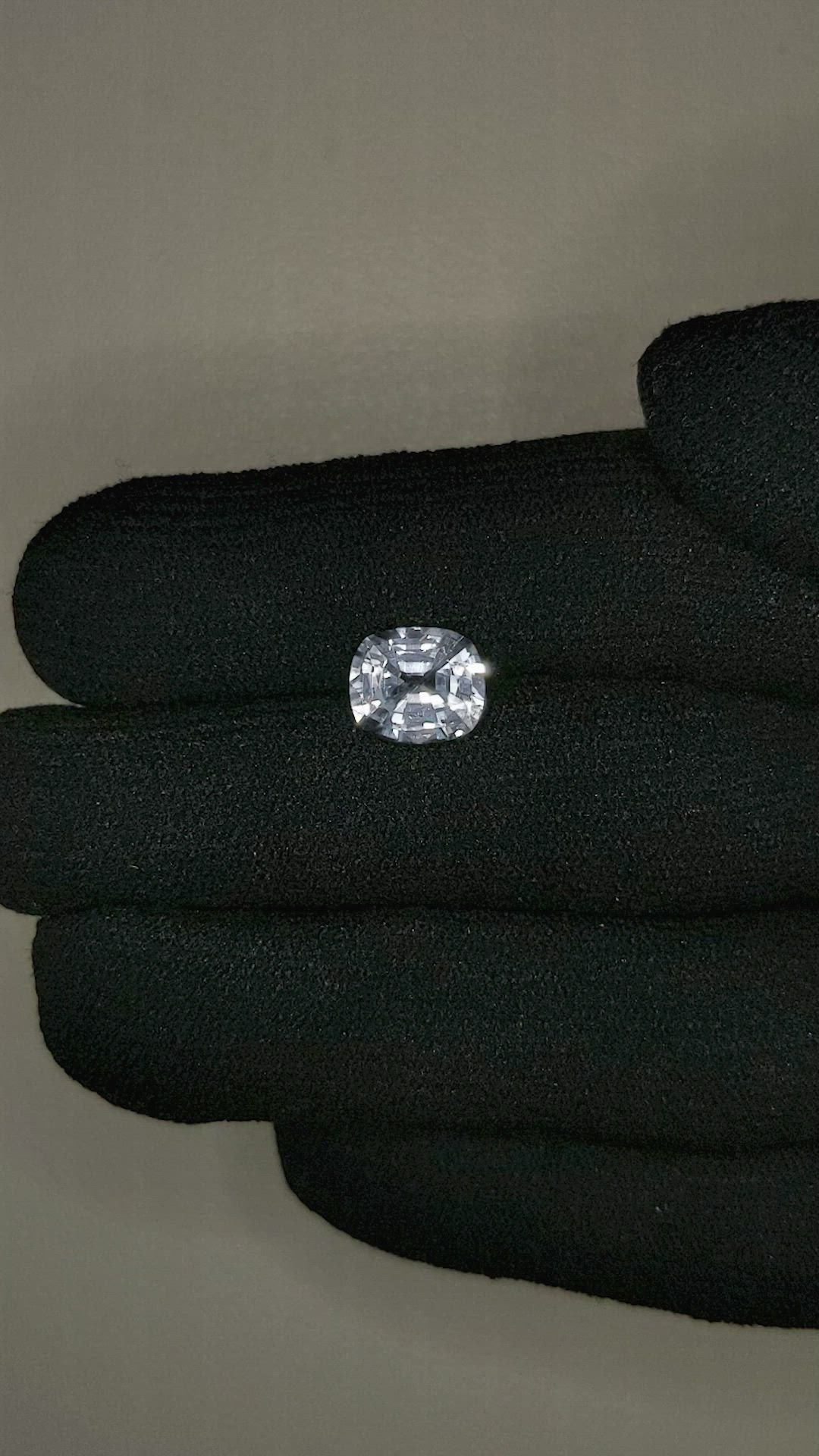2.23 Ct. White Sapphire from Ceylon (Sri Lanka) Size Video