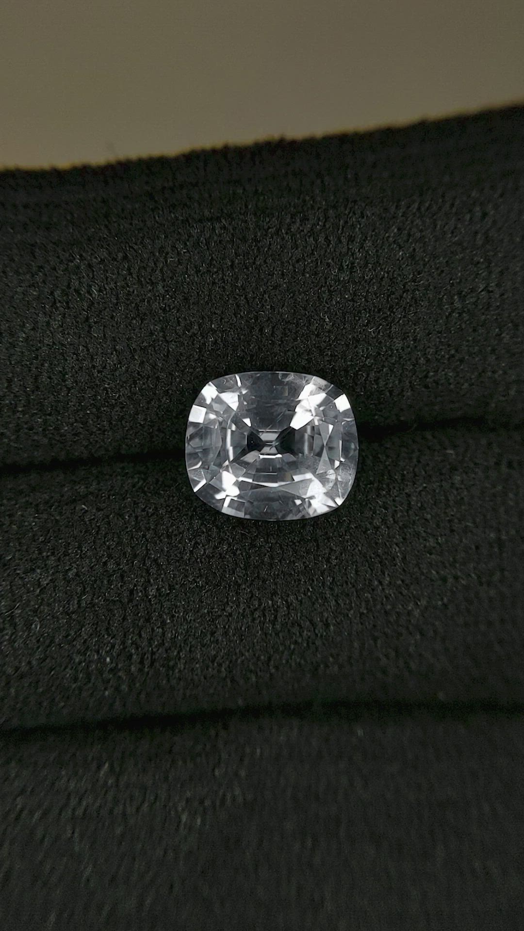 2.23 Ct. White Sapphire from Ceylon (Sri Lanka) Size Video
