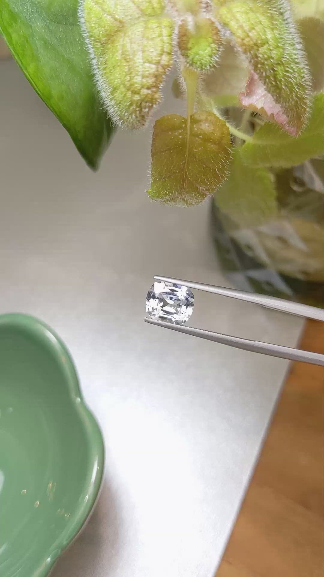 2.23 Ct. White Sapphire from Ceylon (Sri Lanka) Size Video