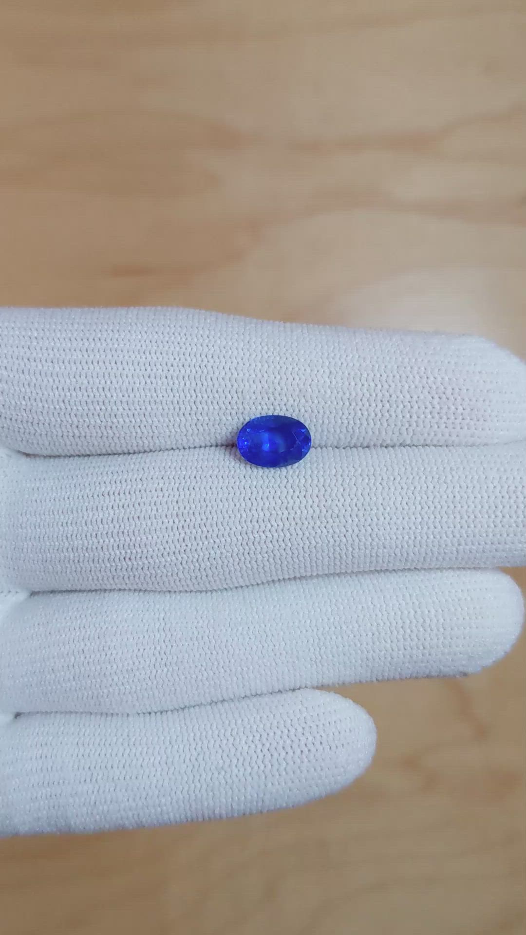 2.49 Ct. Blue Sapphire from Burma (Myanmar) Size Video