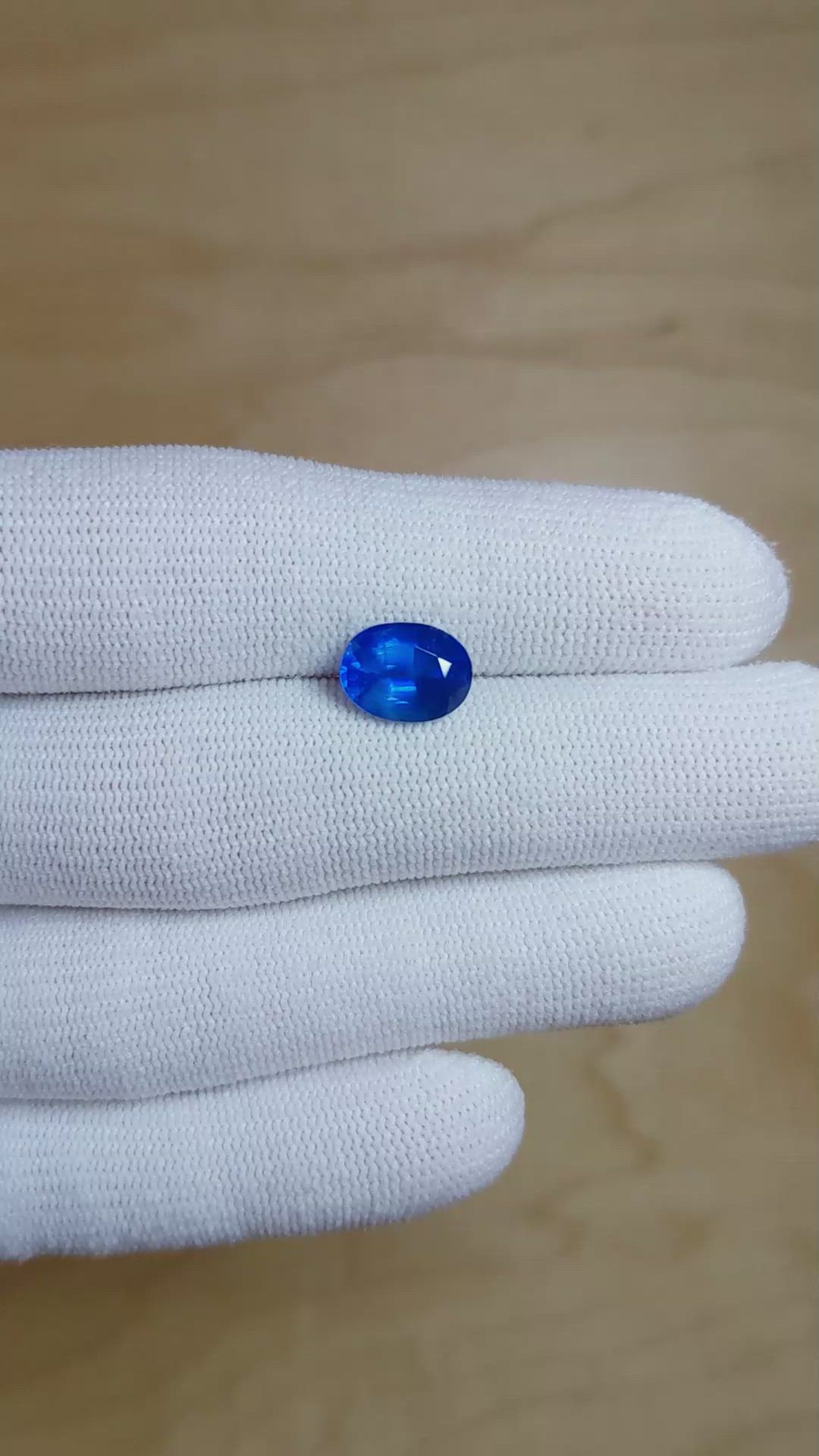3.17 Ct. Blue Sapphire from Burma (Myanmar) Size Video
