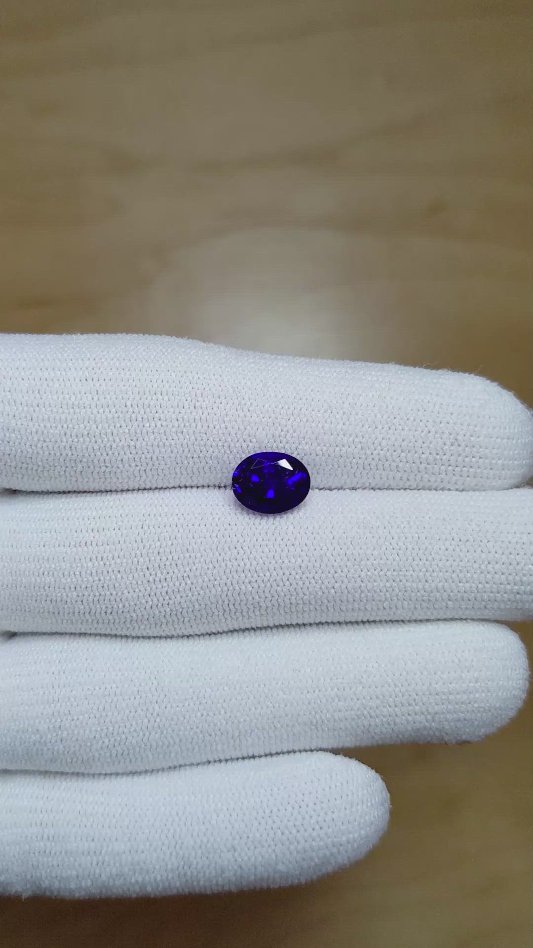 2.30 Ct. Blue Sapphire from Ceylon (Sri Lanka) Size Video
