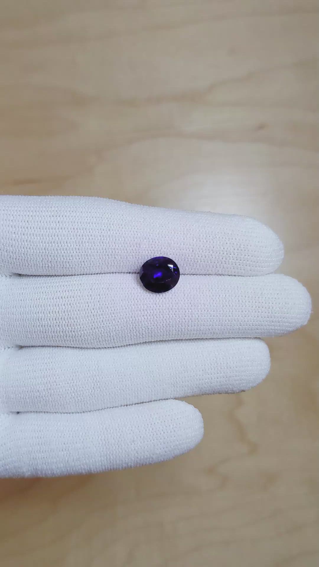 3.08 Ct. Blue Sapphire from Cambodia Size Video