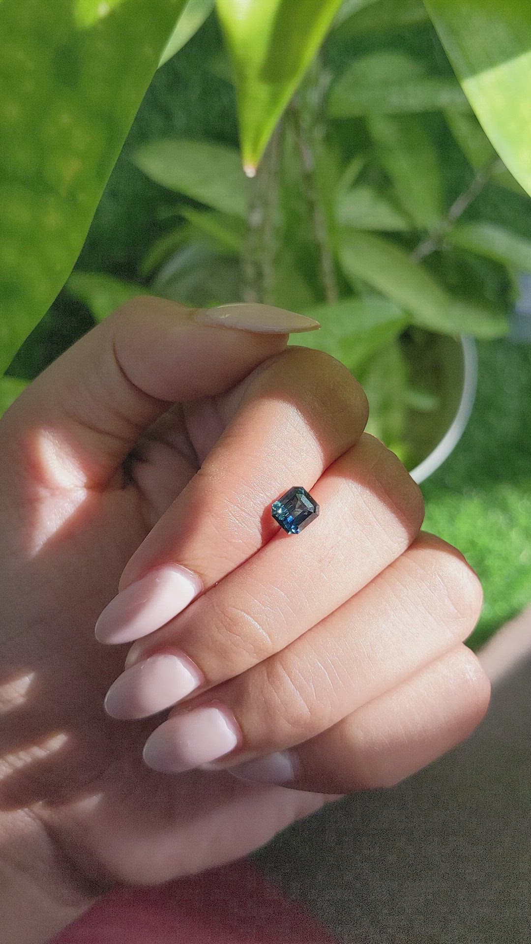 1.58 Ct. Bluish Green Sapphire from Madagascar Size Video