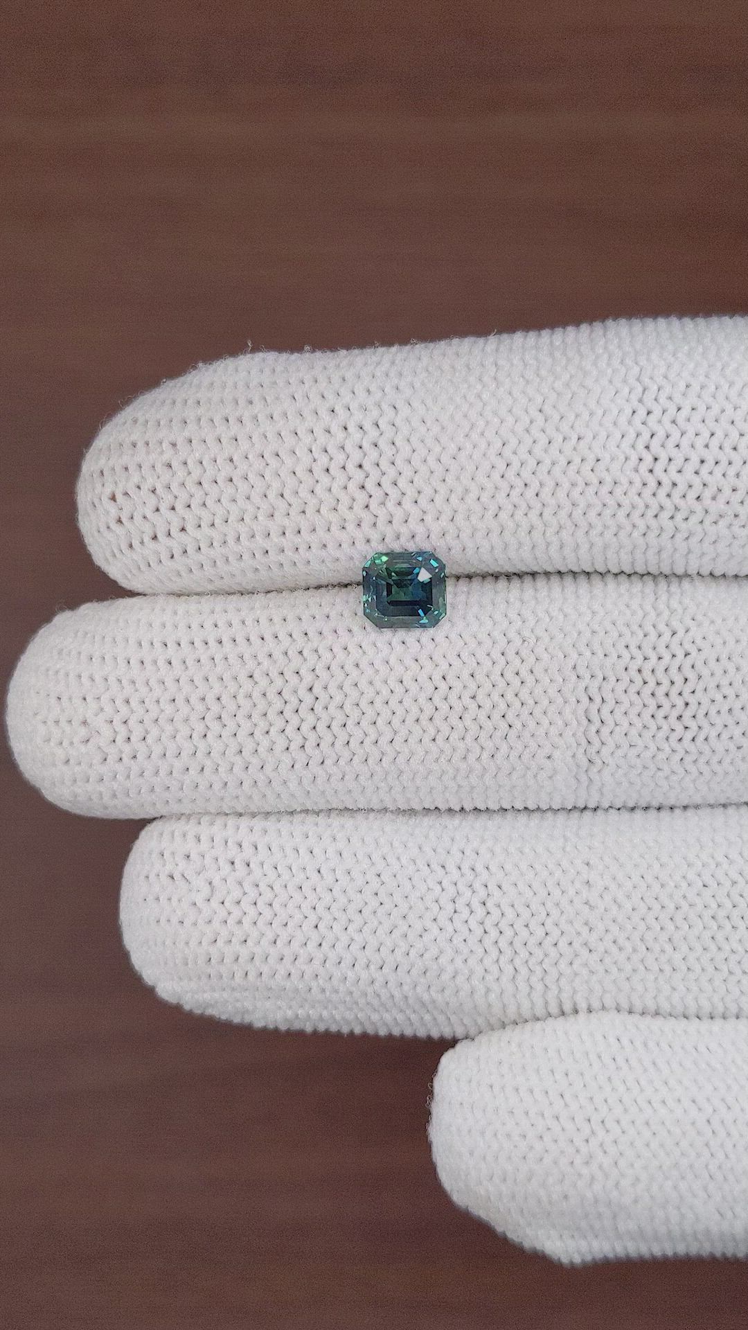 1.58 Ct. Bluish Green Sapphire from Madagascar Size Video
