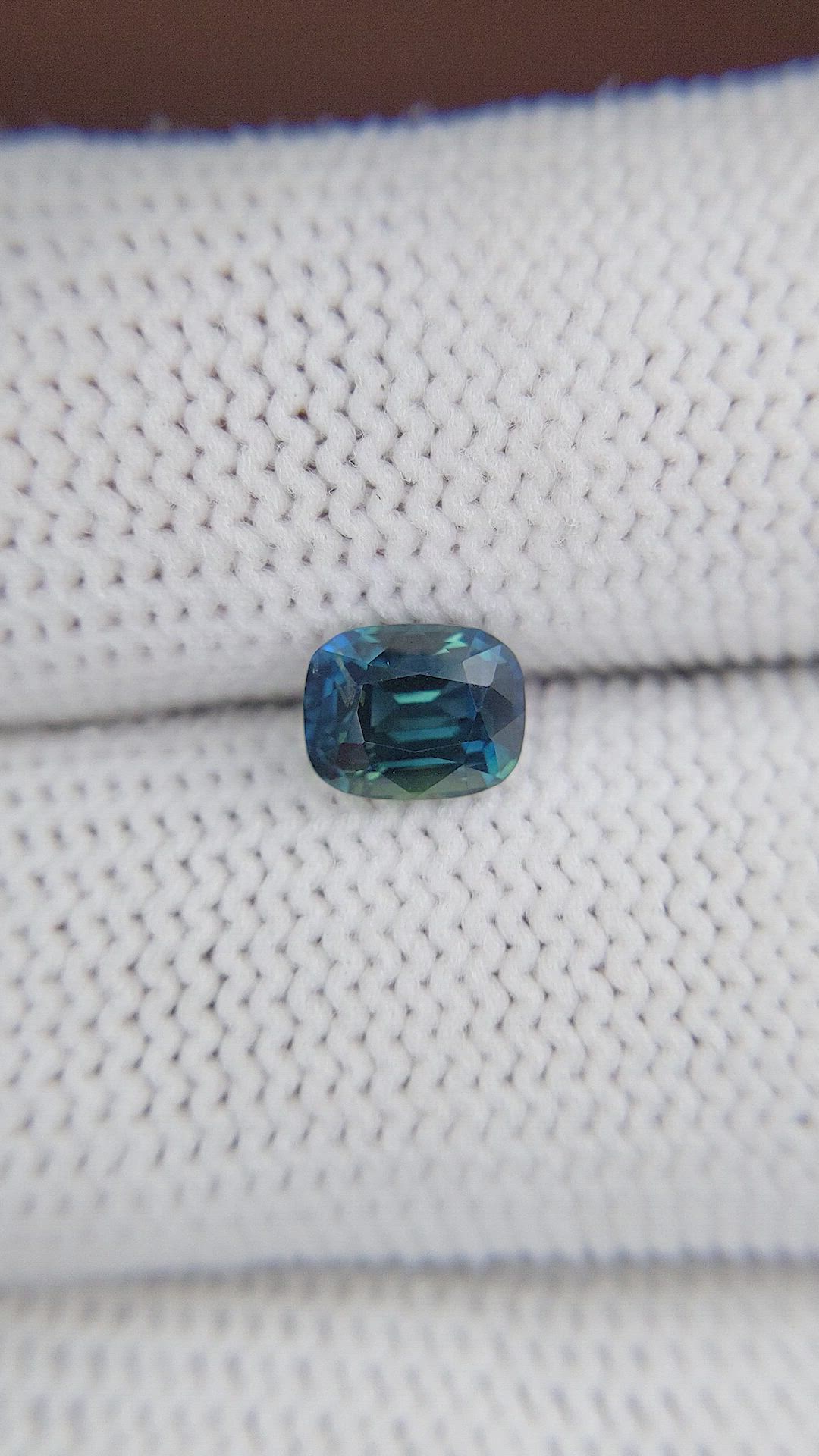1.48 Ct. Greenish Blue Sapphire from Madagascar Size Video