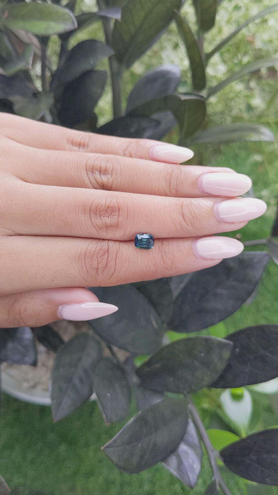 1.48 Ct. Greenish Blue Sapphire from Madagascar Size Video