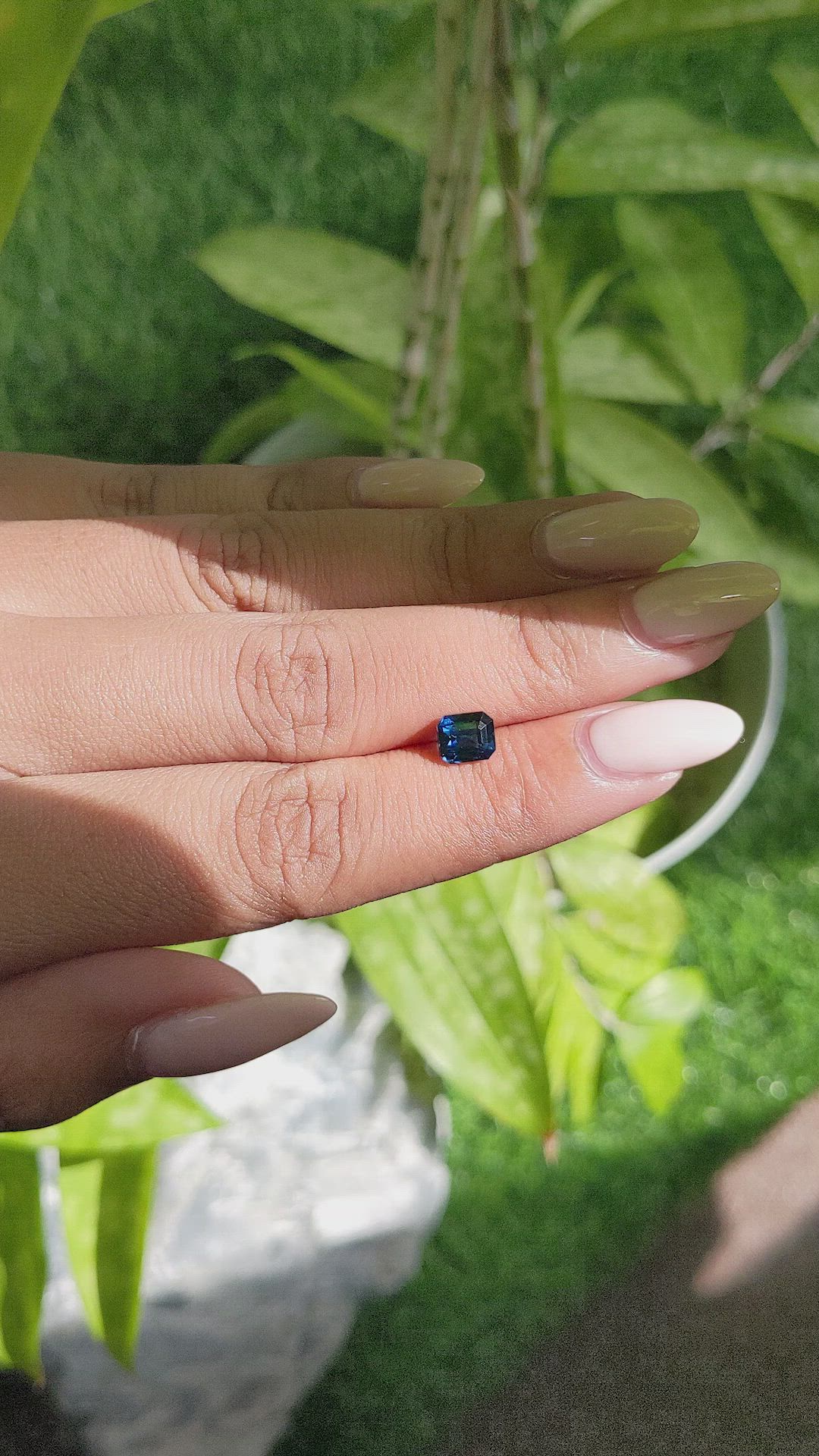 1.19 Ct. Greenish Blue Sapphire from Madagascar Size Video