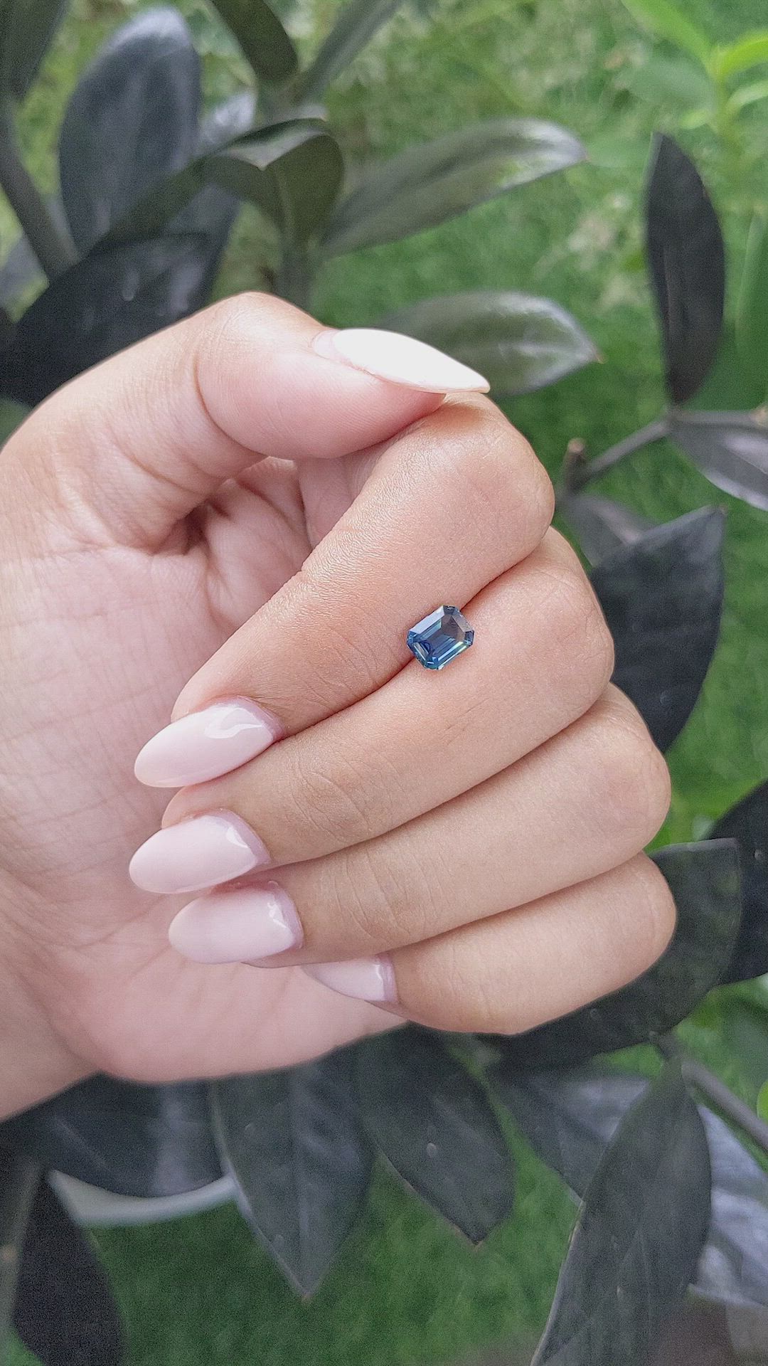 1.00 Ct. Greenish Blue Sapphire from Madagascar Size Video