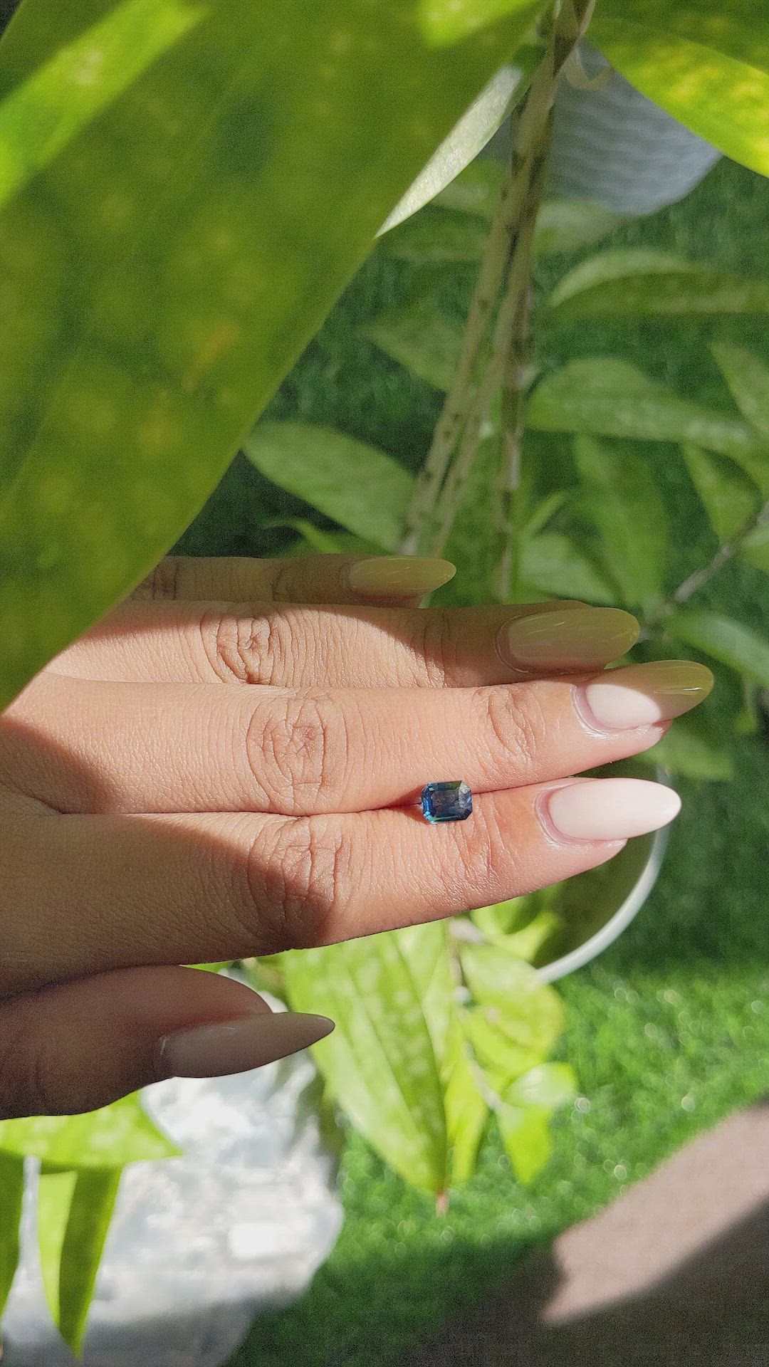 1.00 Ct. Greenish Blue Sapphire from Madagascar Size Video