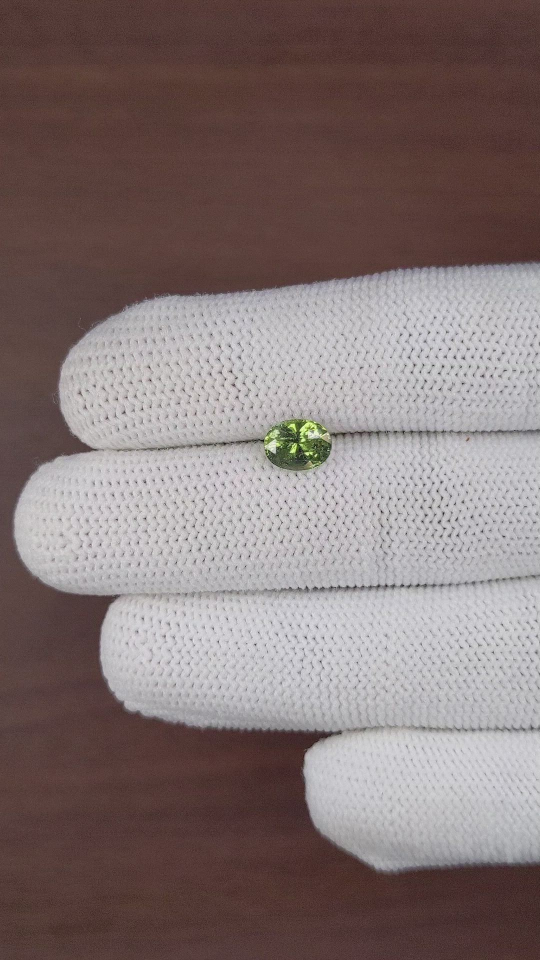 1.62 Ct. Yellowish Green Sapphire from Madagascar Size Video