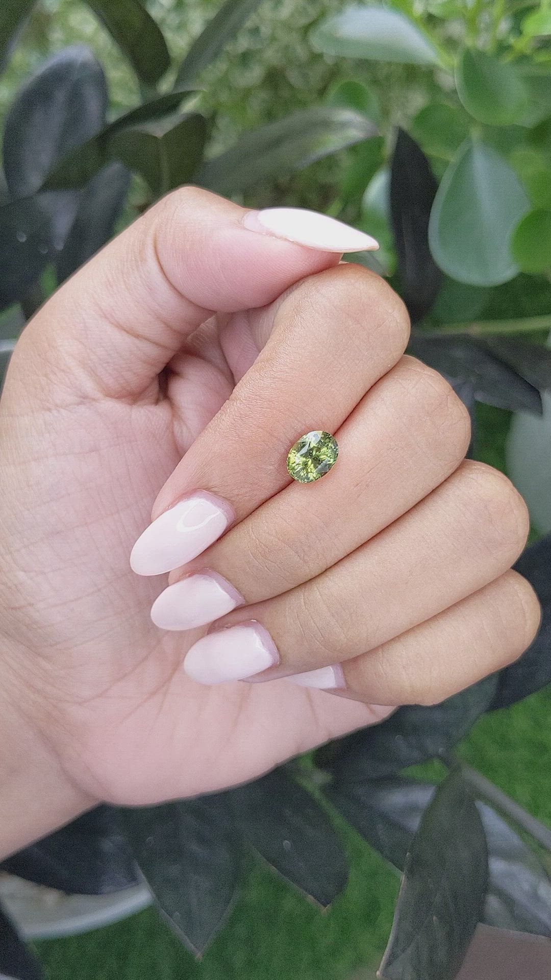 1.62 Ct. Yellowish Green Sapphire from Madagascar Size Video