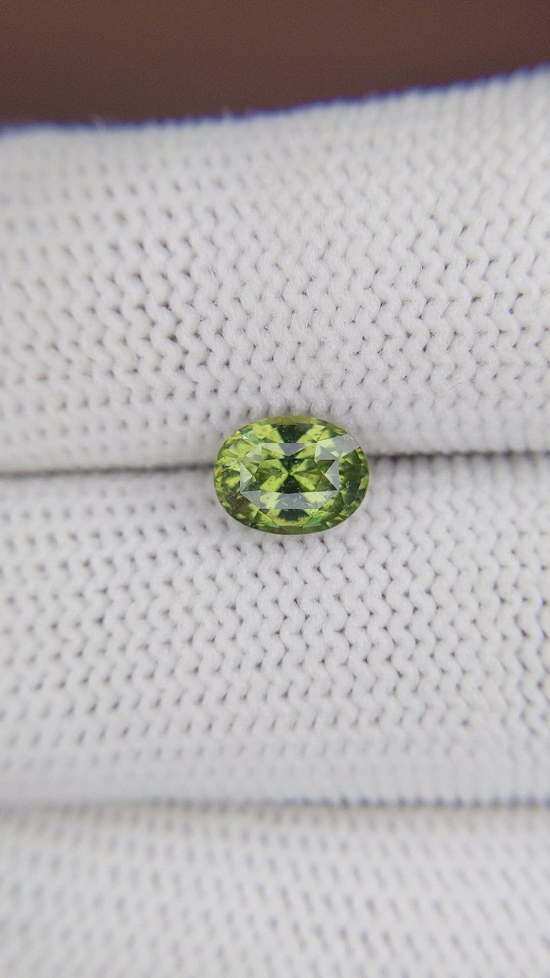 1.62 Ct. Yellowish Green Sapphire from Madagascar Size Video