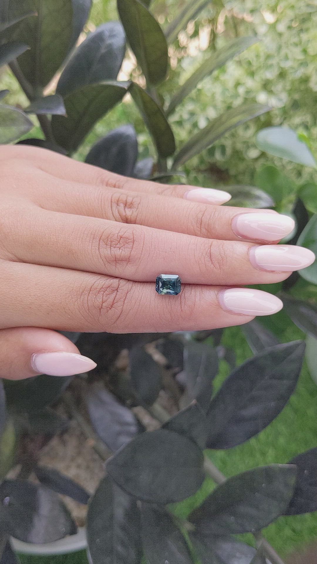2.03 Ct. Greenish Blue Sapphire from Madagascar Size Video