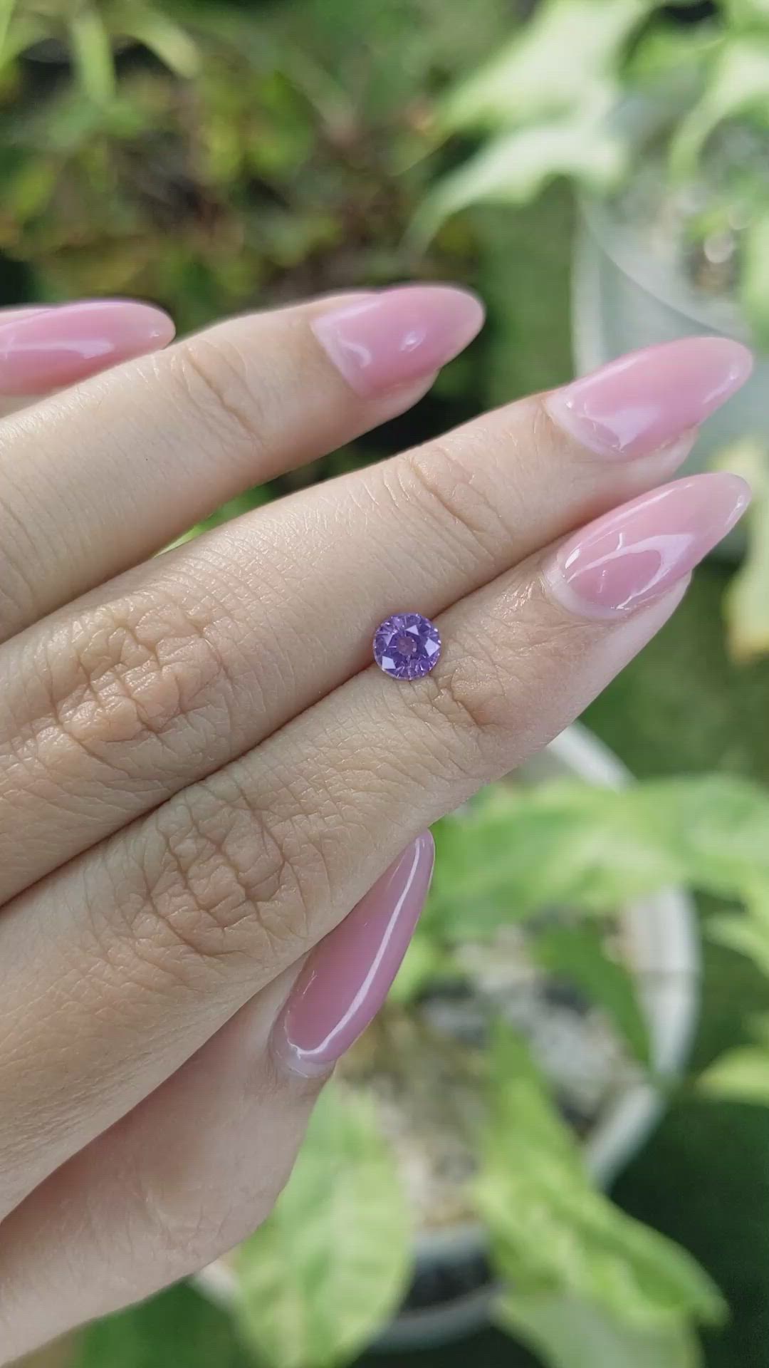 0.69 Ct. Pinkish Purple Sapphire from Ceylon (Sri Lanka) Size Video