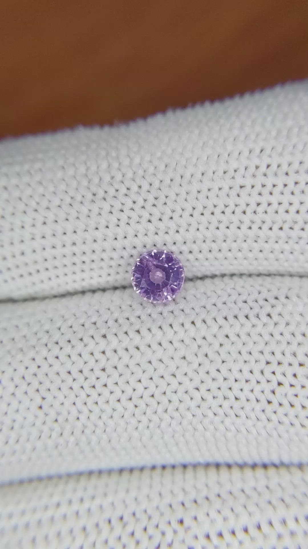 0.69 Ct. Pinkish Purple Sapphire from Ceylon (Sri Lanka) Size Video
