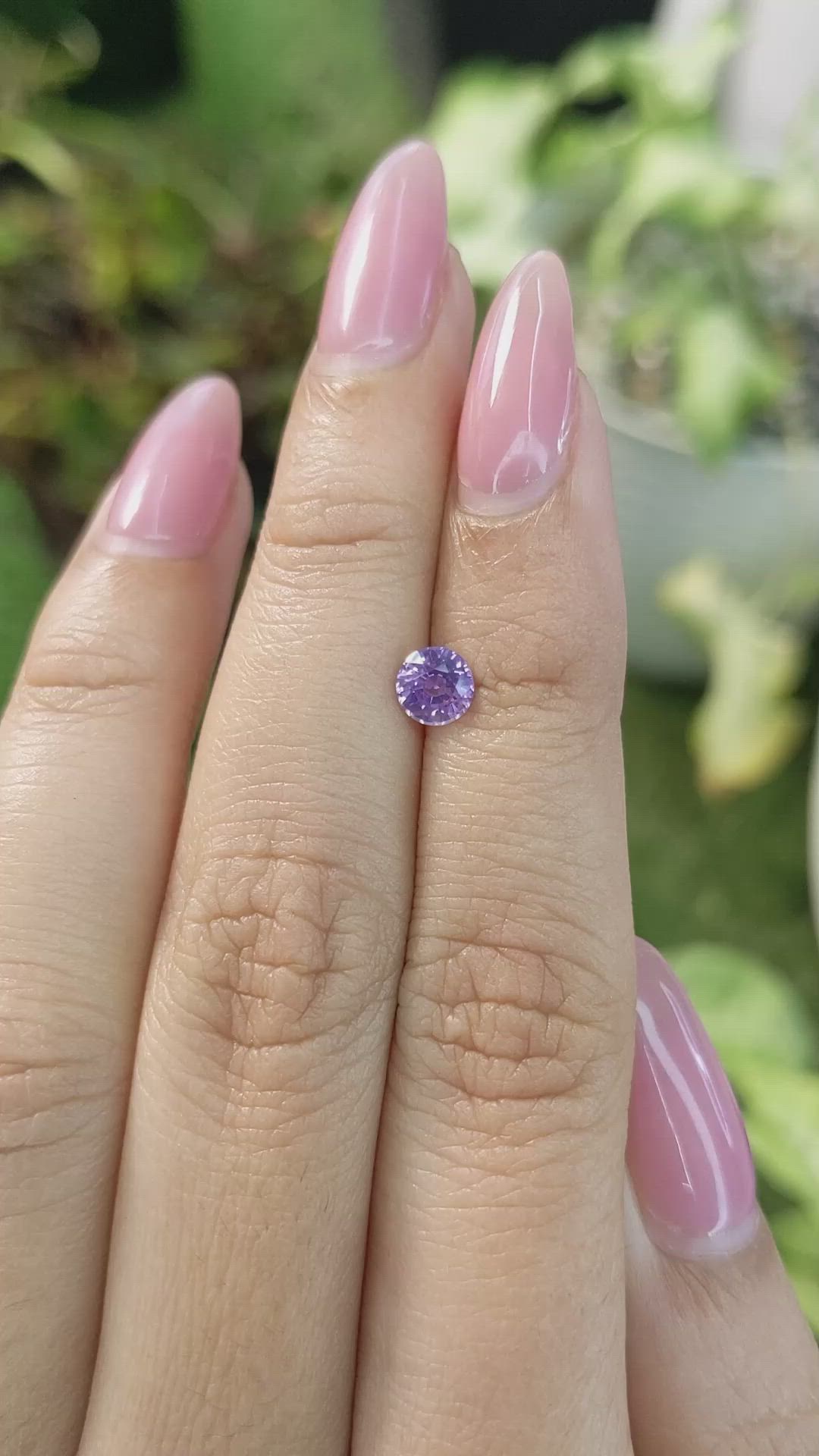 0.69 Ct. Pinkish Purple Sapphire from Ceylon (Sri Lanka) Size Video