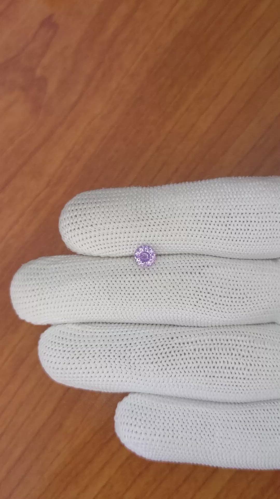 0.69 Ct. Pinkish Purple Sapphire from Ceylon (Sri Lanka) Size Video