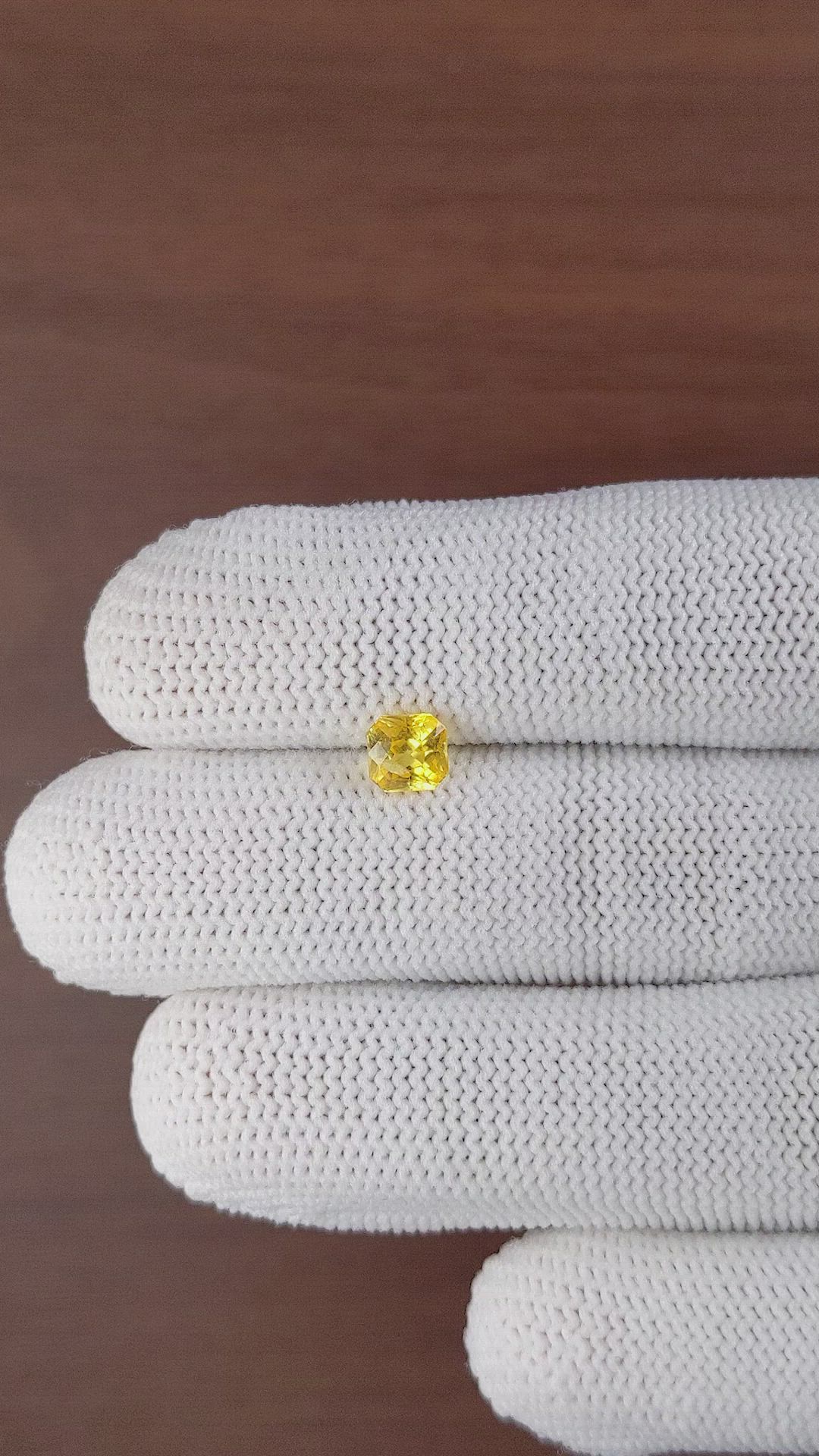 1.03 Ct. Yellow Sapphire from Madagascar Size Video