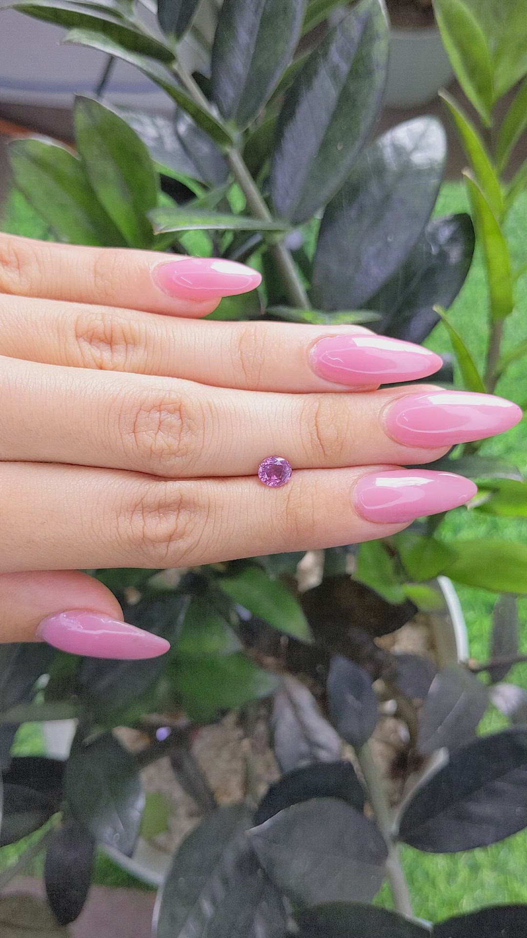 0.98 Ct. Purplish Pink Sapphire from Madagascar Size Video