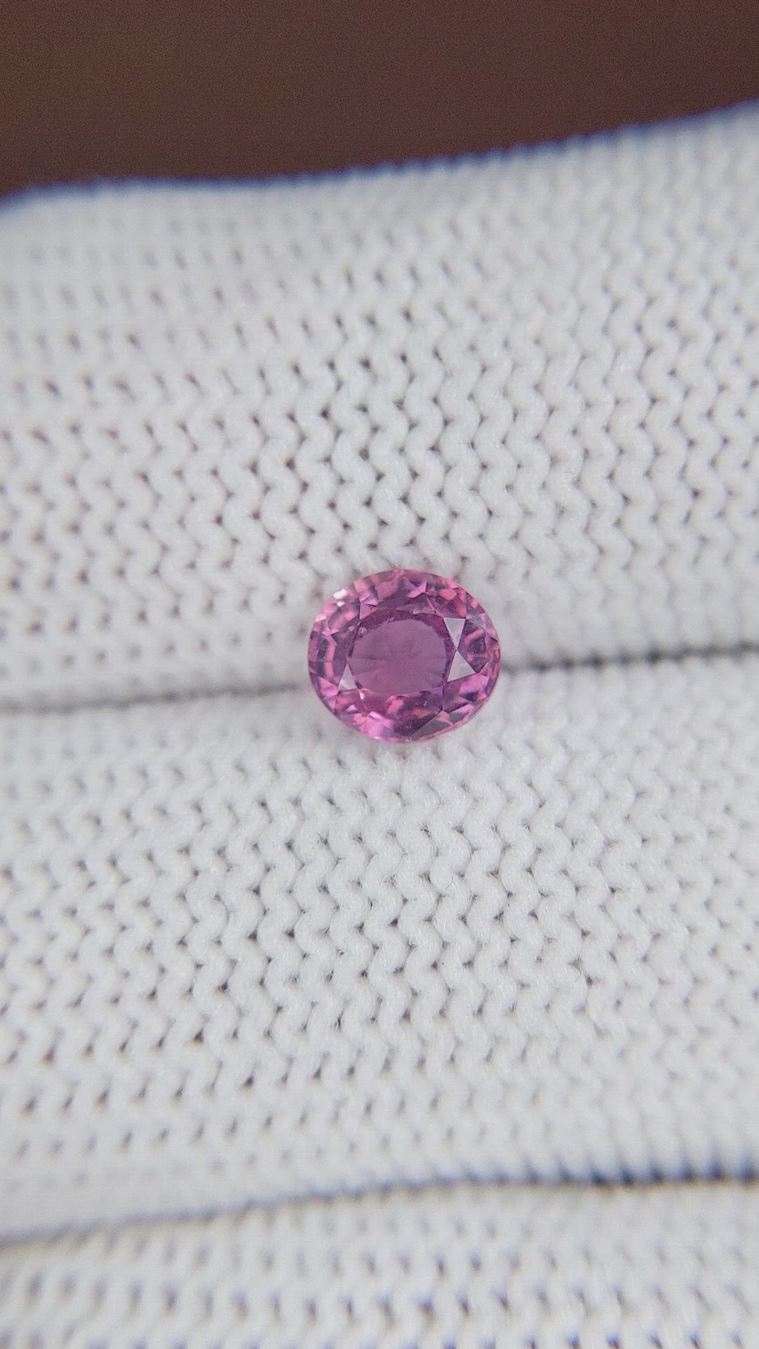 0.98 Ct. Purplish Pink Sapphire from Madagascar Size Video