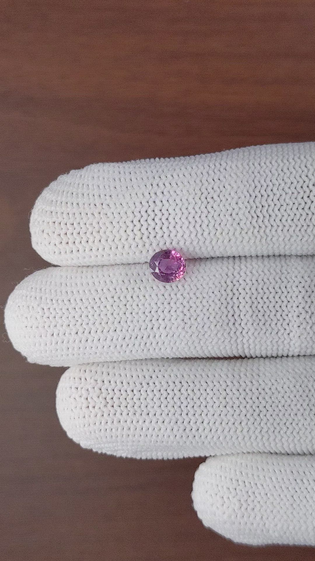 0.98 Ct. Purplish Pink Sapphire from Madagascar Size Video