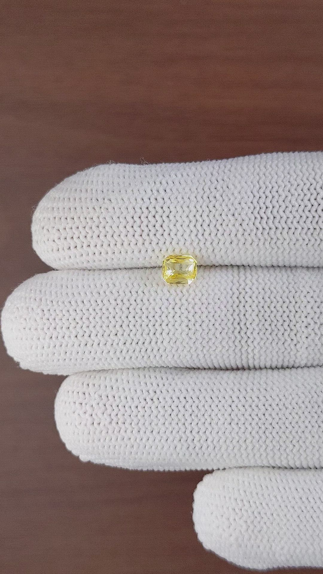 0.82 Ct. Yellow Sapphire from Madagascar Size Video