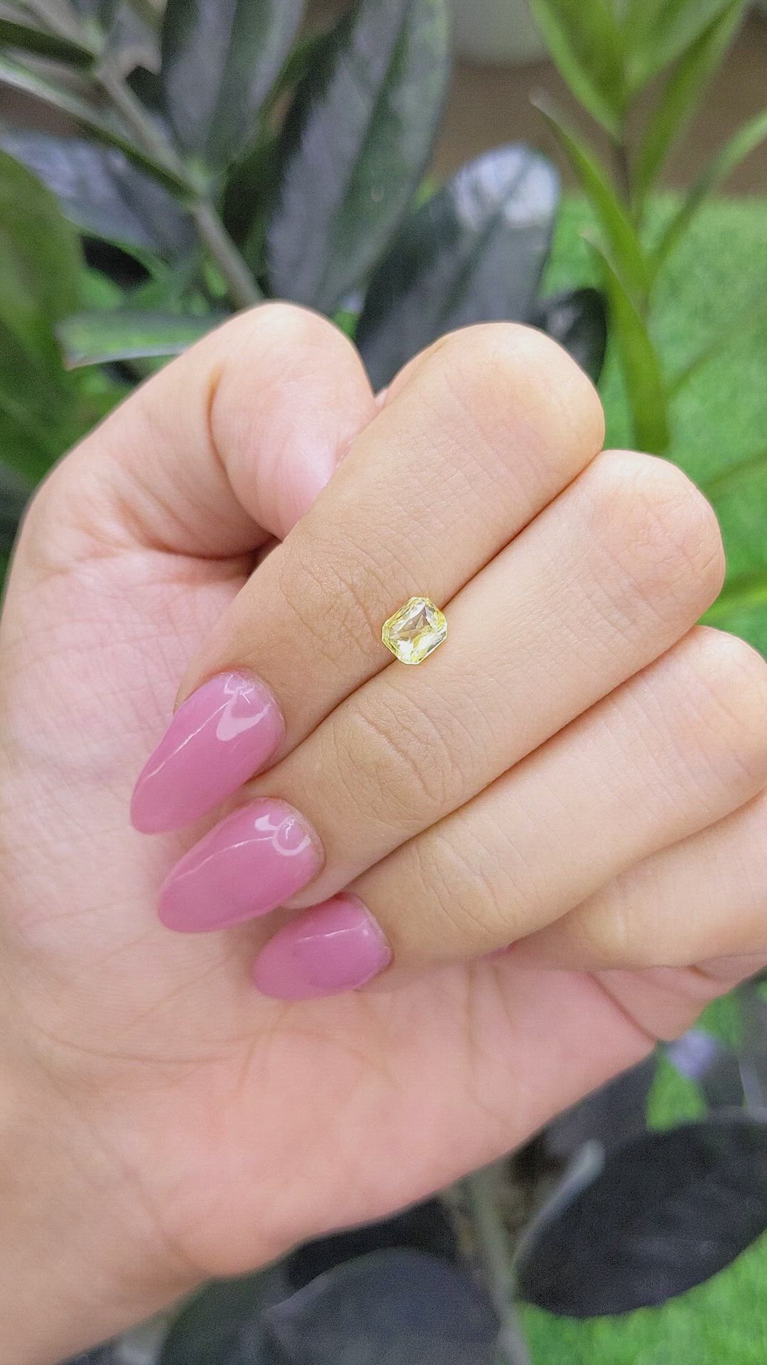 0.82 Ct. Yellow Sapphire from Madagascar Size Video