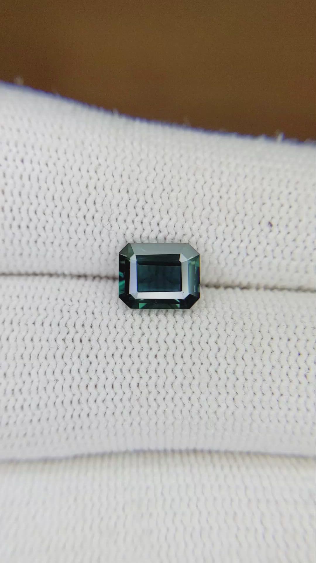 1.91 Ct. Bluish Green Sapphire from Ceylon (Sri Lanka) Size Video