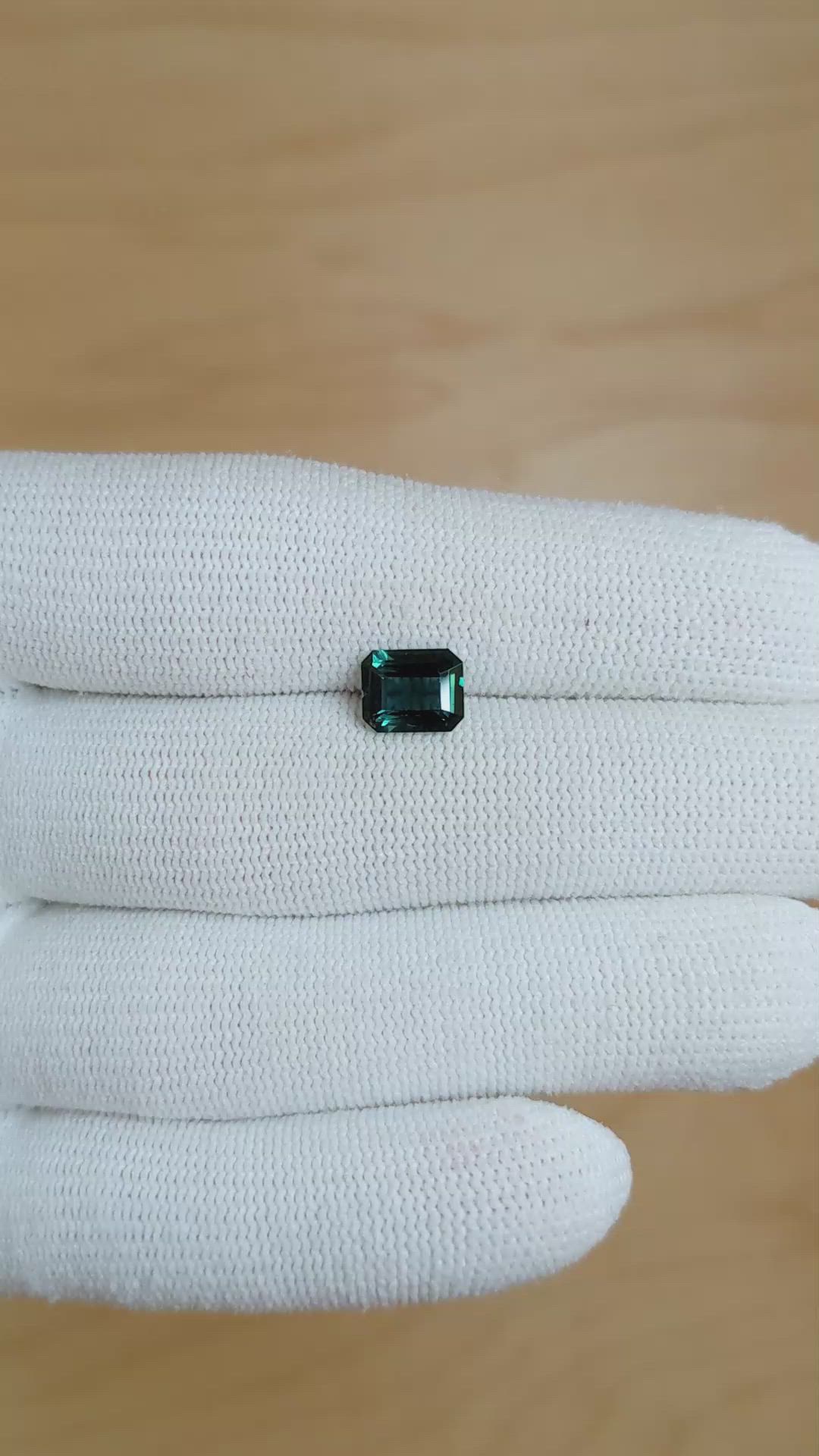 1.91 Ct. Bluish Green Sapphire from Ceylon (Sri Lanka) Size Video