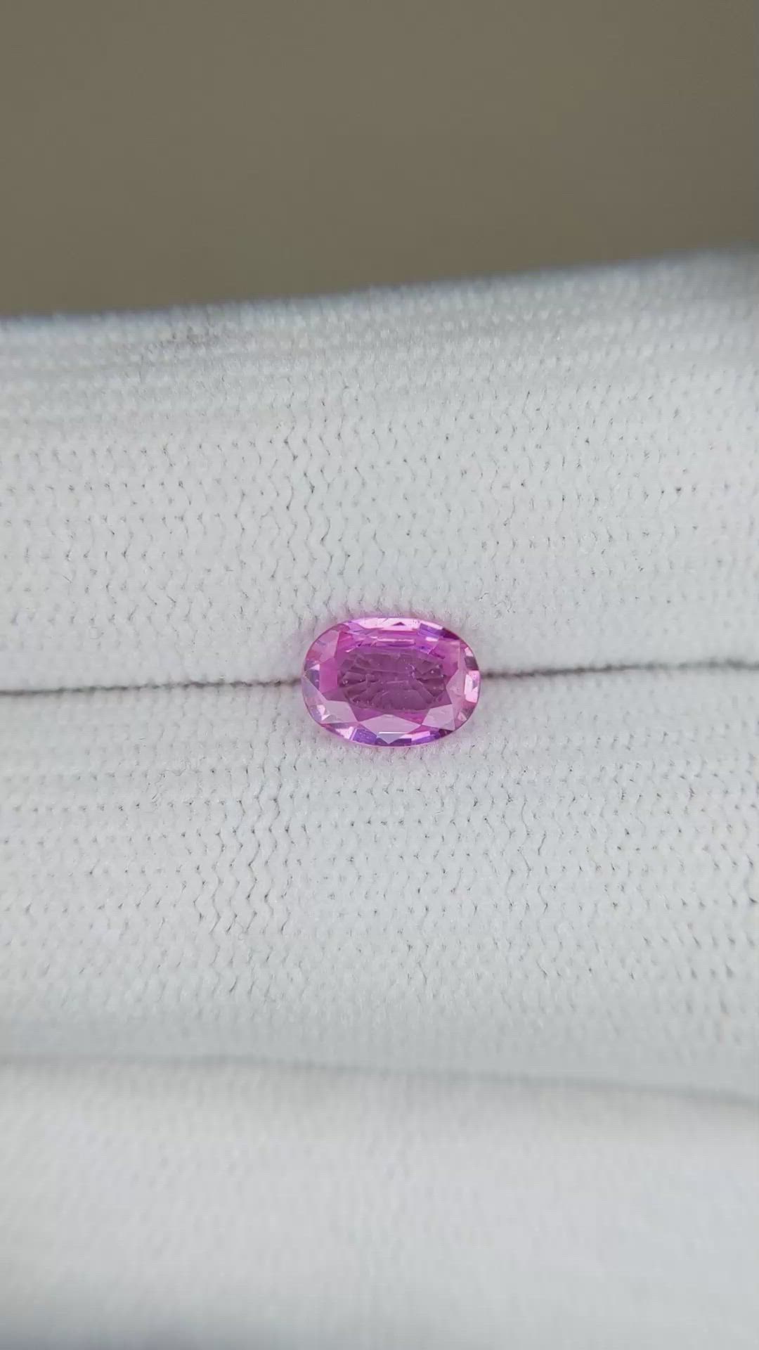 0.73 Ct. Purplish Pink Sapphire from Ceylon (Sri Lanka) Size Video