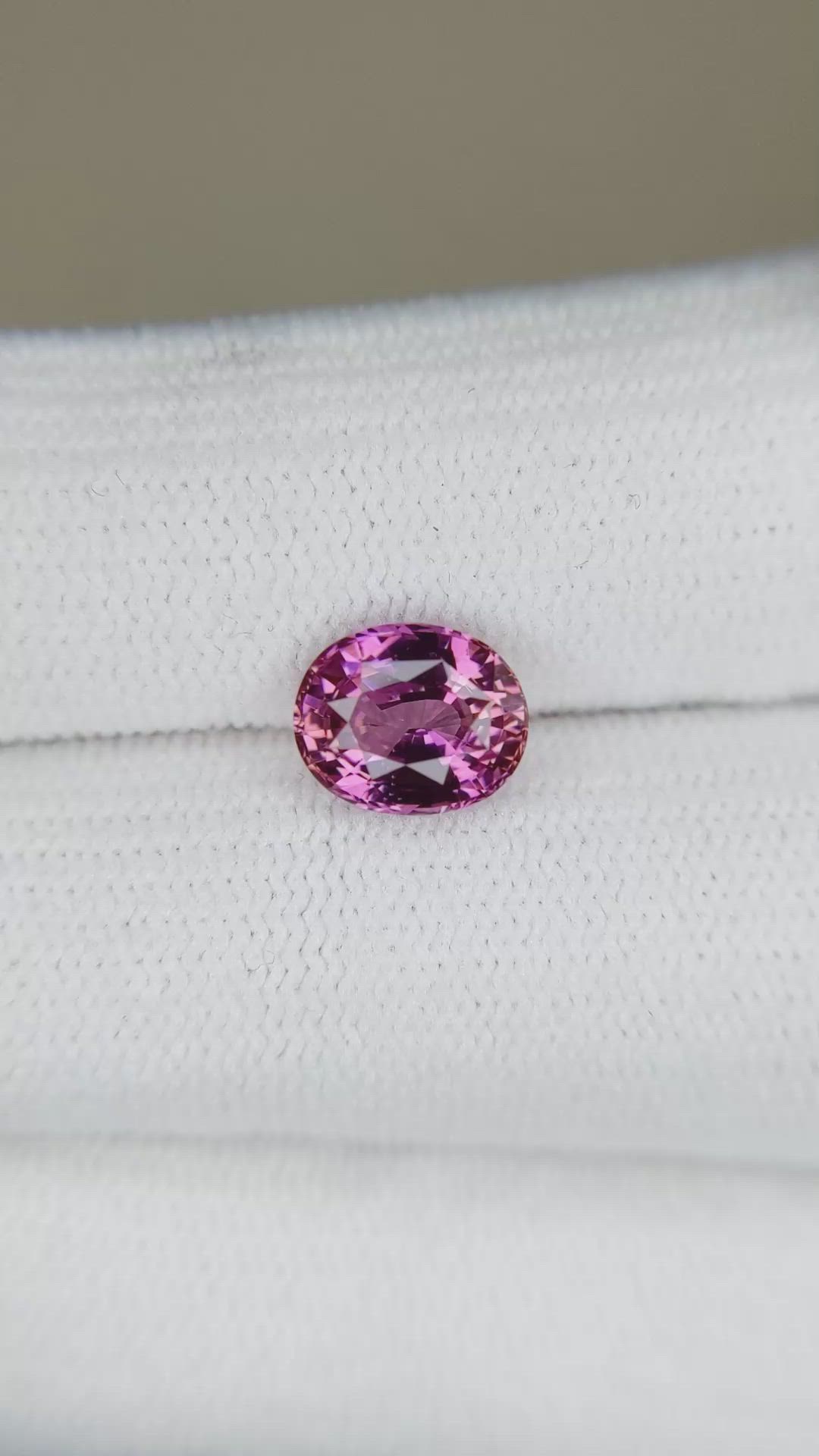1.97 Ct. Purplish Pink Sapphire from Ceylon (Sri Lanka) Size Video