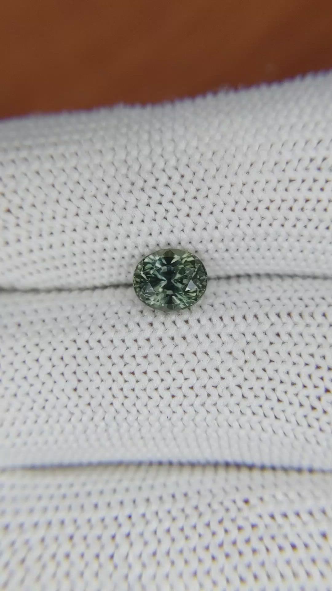 1.31 Ct. Green Sapphire from Madagascar Size Video