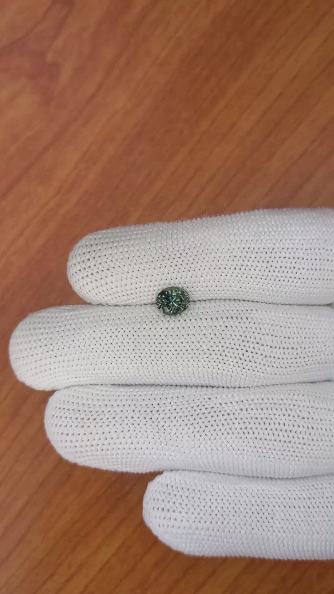 1.31 Ct. Green Sapphire from Madagascar Size Video